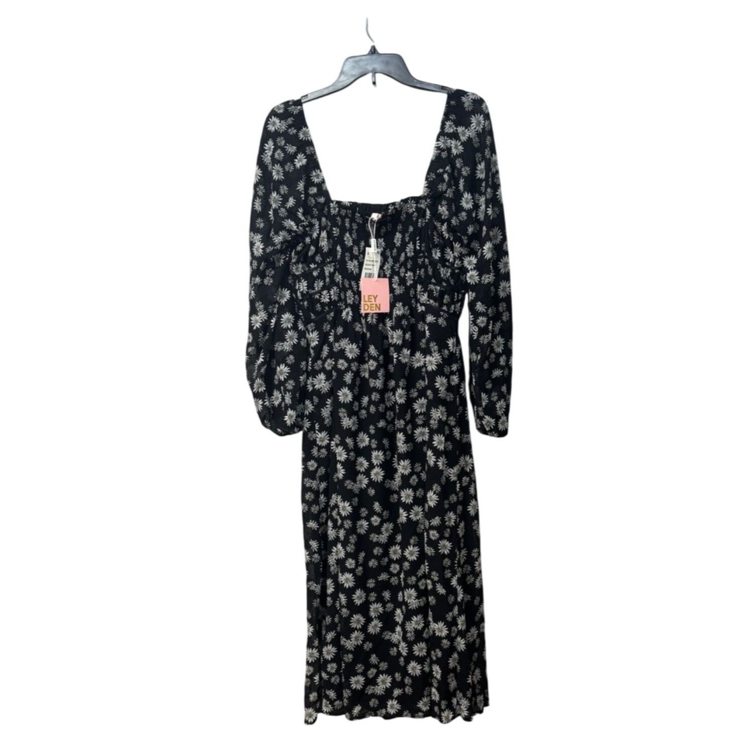 Other LEYDEN Daisy Print Smocked Midi Dress, Black Daisy, Size M Size M / US 6-8 / IT 42-44 - 9 Thumbnail