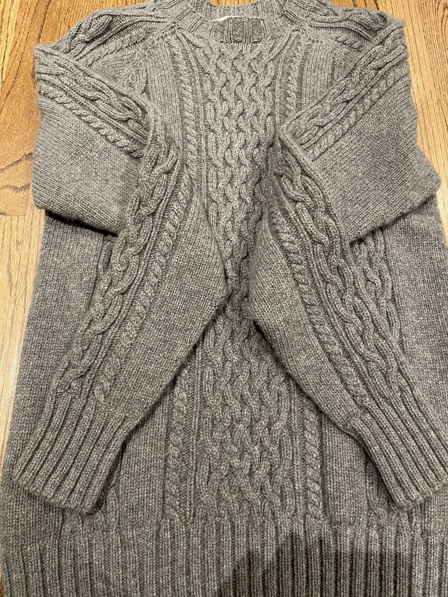 Officine Generale Officine Générale mens heavy cable knit sweater Grey Medium Size US M / EU 48-50 / 2 - 9 Thumbnail