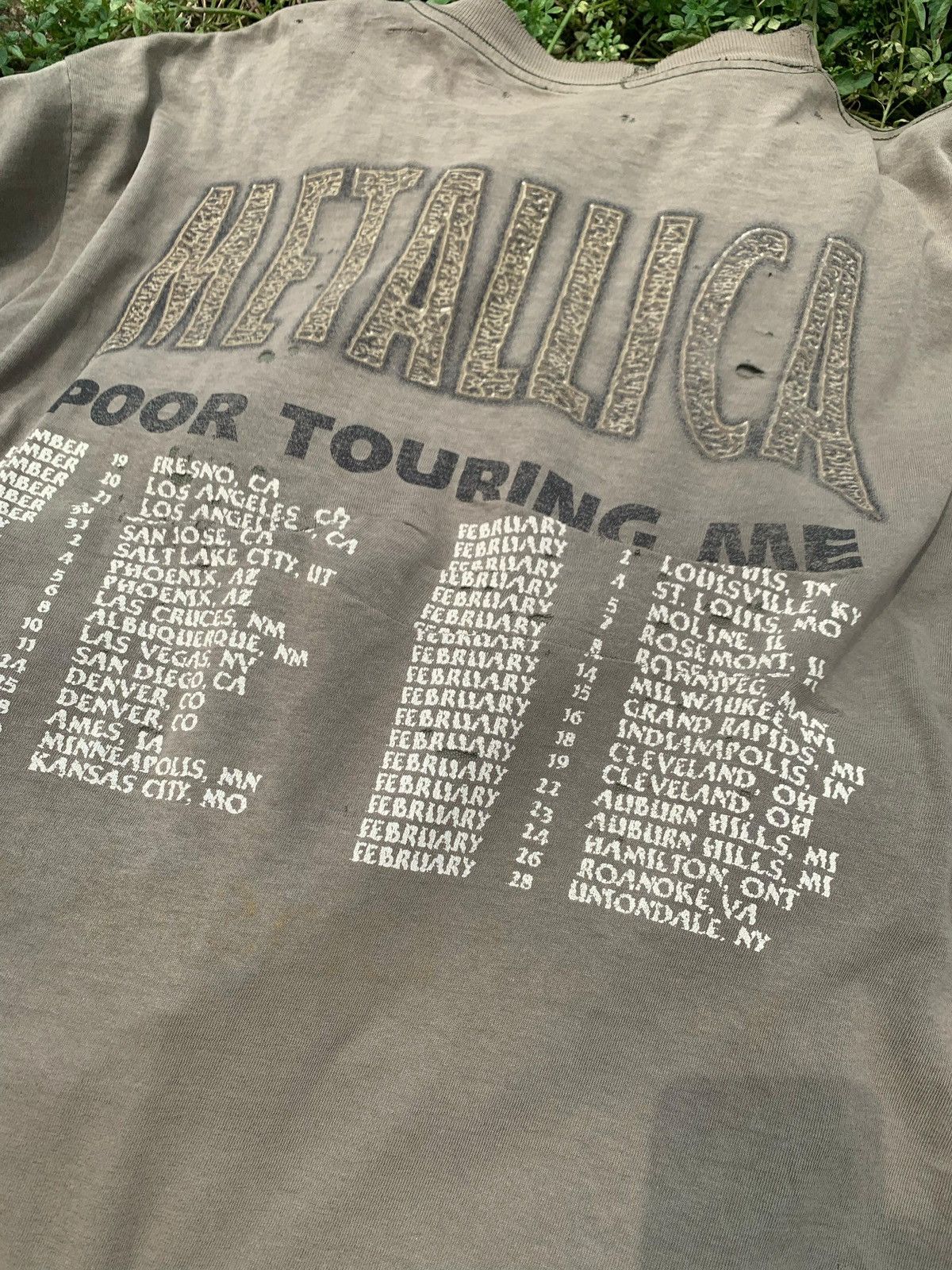 🔥Vintage Metallica “Poor Touring Me” 1996/97 Tour Tee Trash