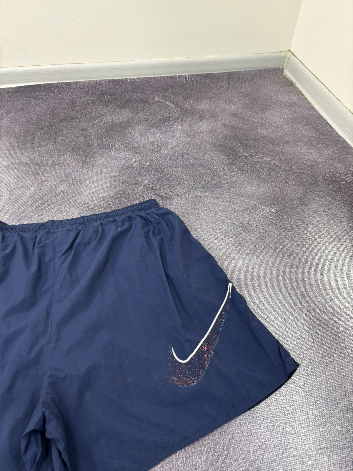 Nike Vintage 90s Nike Y2K Big Swoosh Retro Hype Nylon Shorts Size US 38 / EU 54 - 12 Thumbnail