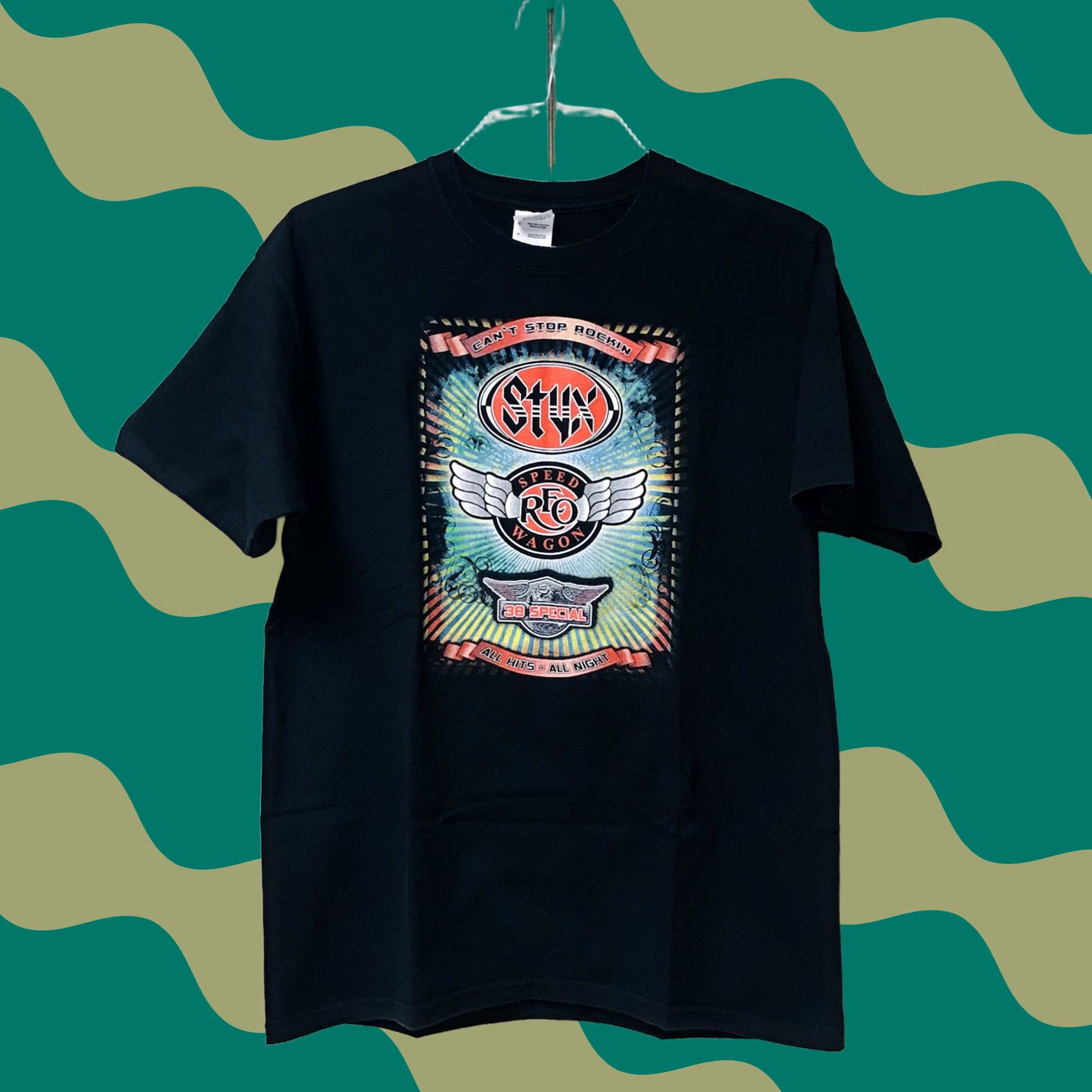Gildan VINTAGE Gildan Men T-Shirt Concert Rock Pop Rock Styx REO Speedwagon 38 Special 2009 Tour Black L Mens Size US L / EU 52-54 / 3 - 1 Thumbnail