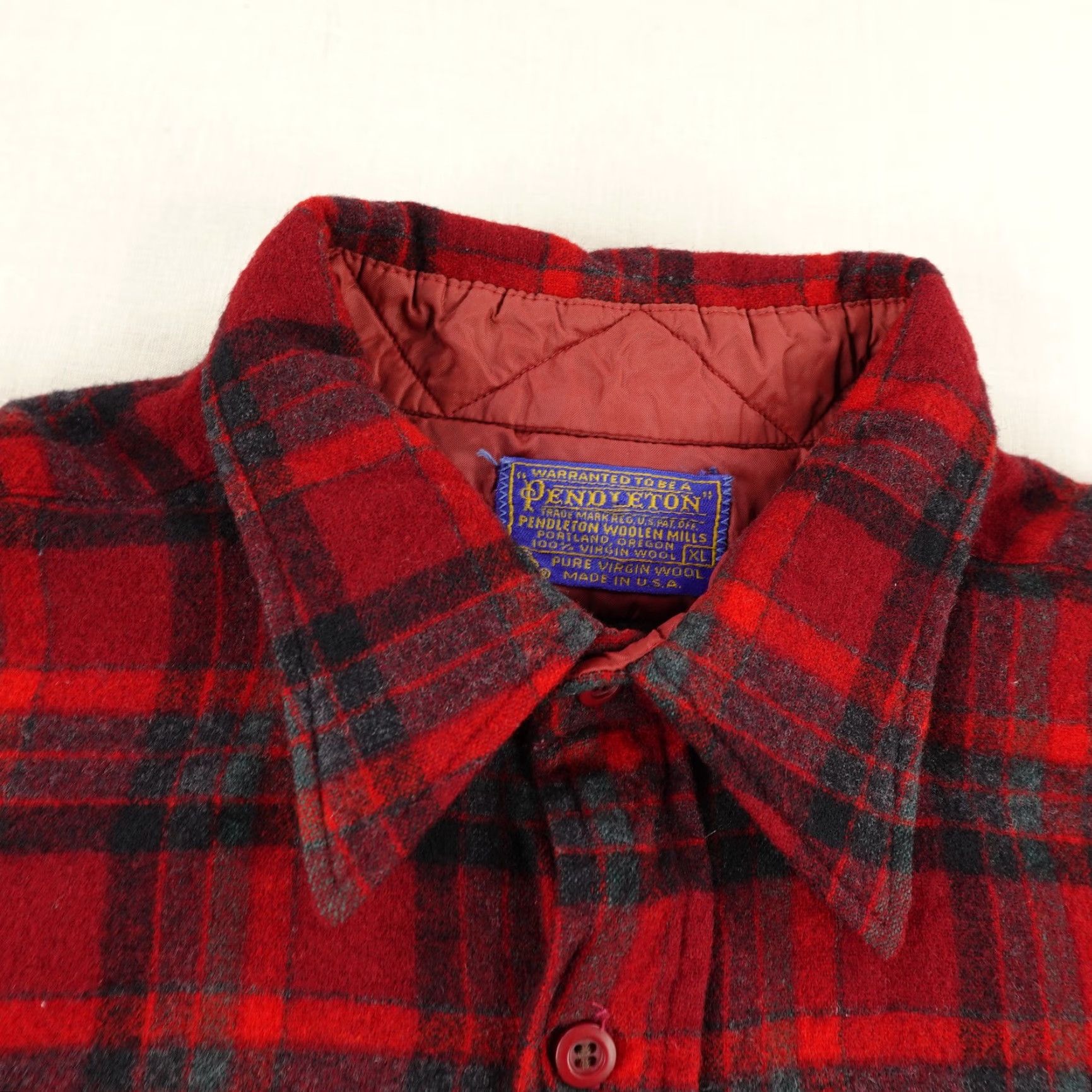 Pendleton VINTAGE Pendleton Shirt Mens XL Red Gray Wool Plaid Flannel Lodge Button Up 70s Size US XL / EU 56 / 4 - 2 Thumbnail