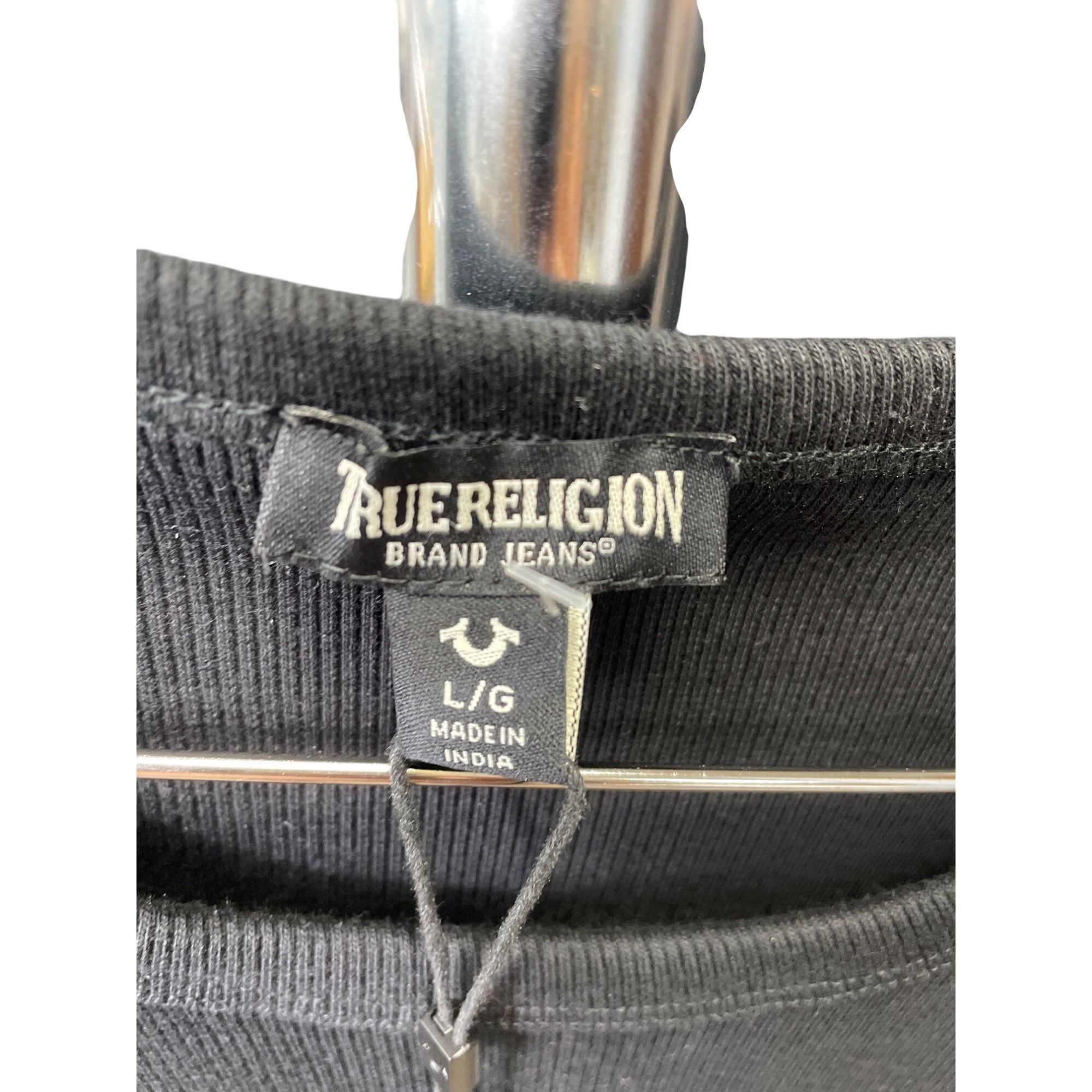 True Religion True Religion Womens Black HS Side Ruch Dress Size L SKU 908 Size L / US 10 / IT 46 - 3 Thumbnail
