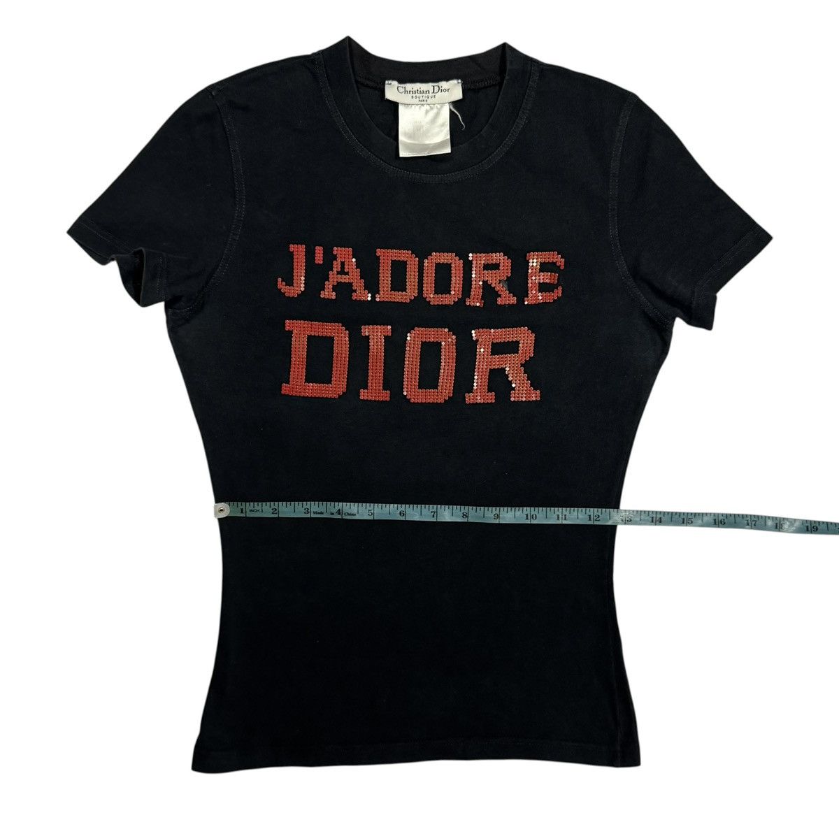 Dior Vtg🔥2003 Christian Dior J’ADORE Big Logo Red Black Studs Tee Size XS / US 0-2 / IT 36-38 - 19 Thumbnail