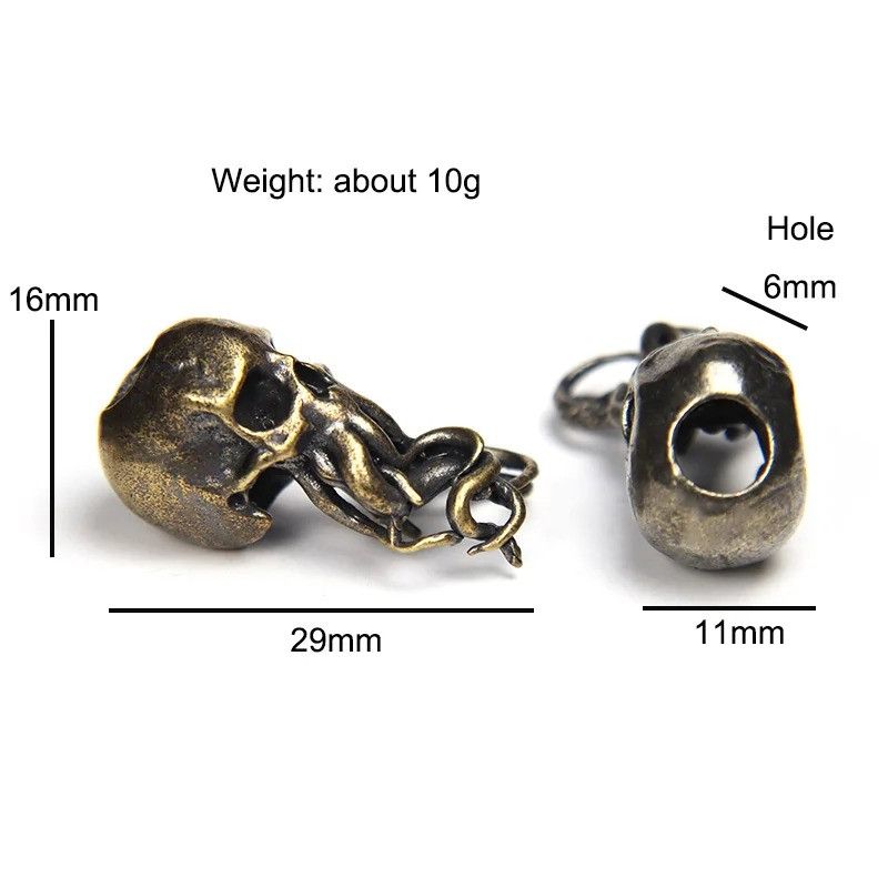 Handmade 2Pcs Octopus Skull Knife Beads Paracord Bead Zipper Umbrella Size ONE SIZE - 3 Thumbnail
