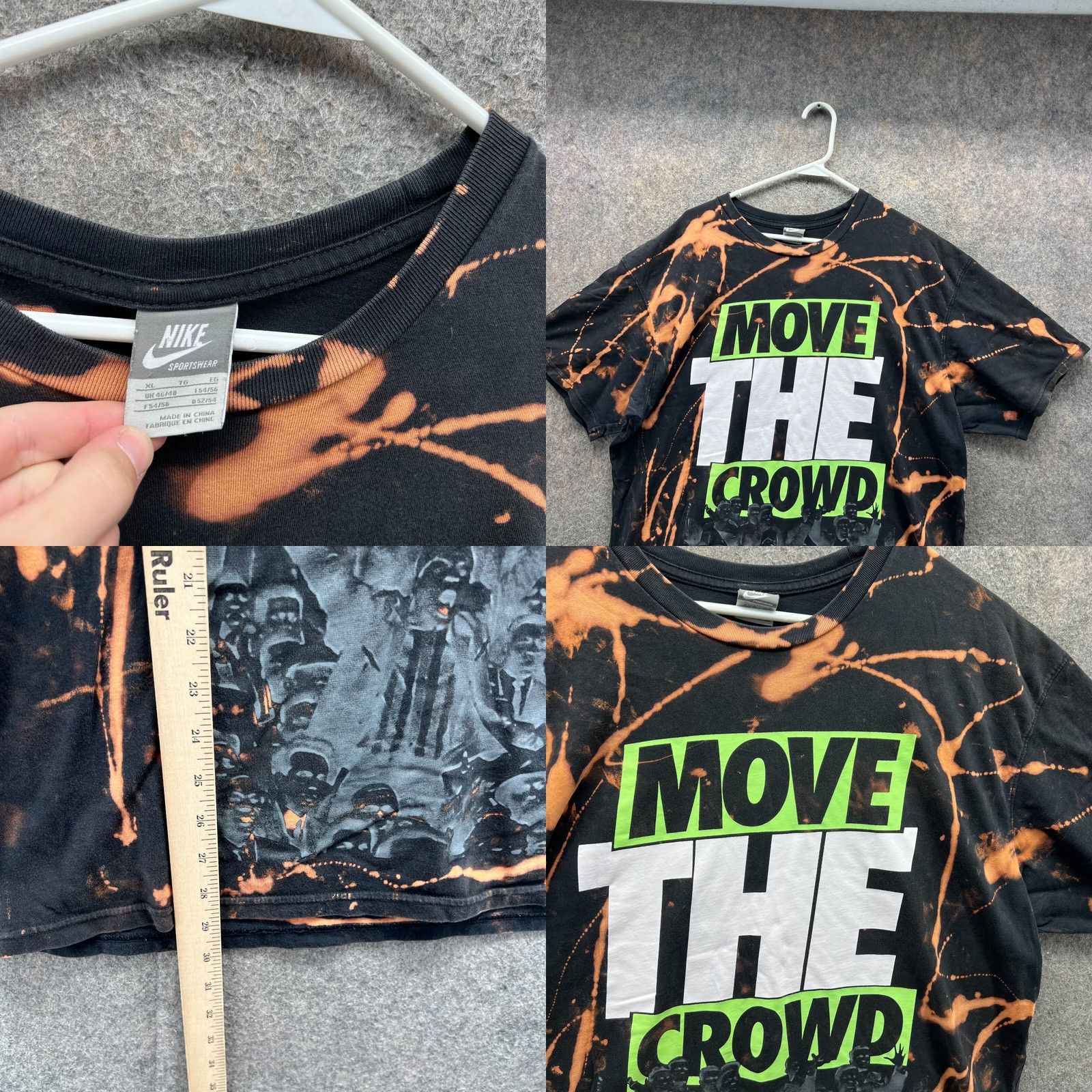 Nike VINTAGE Nike Shirt Mens Adult XL Black Orange Move The Crowd Y2K Vtg Geometric Short Sleeve Crew Neck Logo Nike Air Dri-Fit Size US XL / EU 56 / 4 - 8 Thumbnail