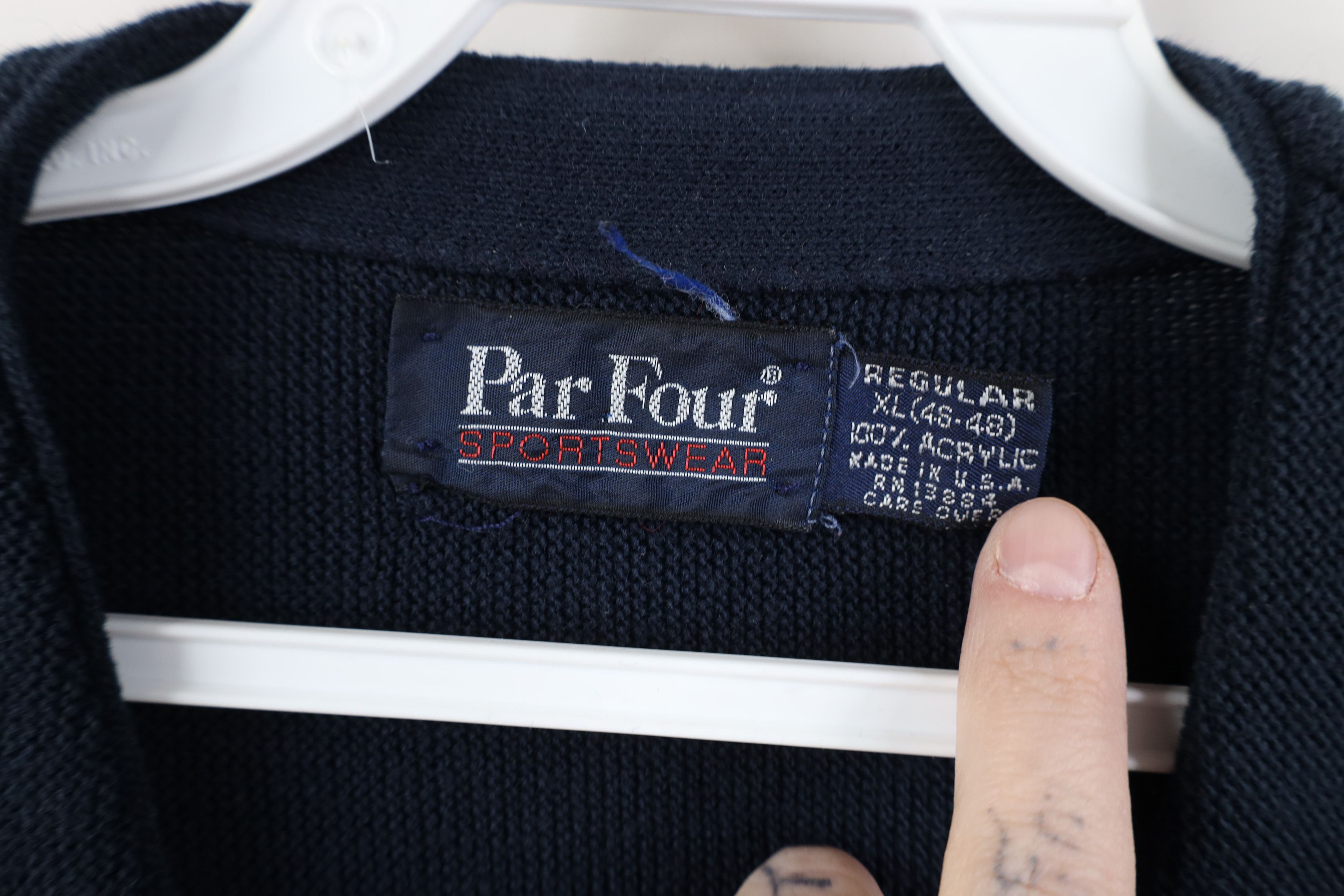 Vintage Vintage 70s Streetwear Knit Cardigan Sweater Navy Blue USA Size US XL / EU 56 / 4 - 7 Thumbnail