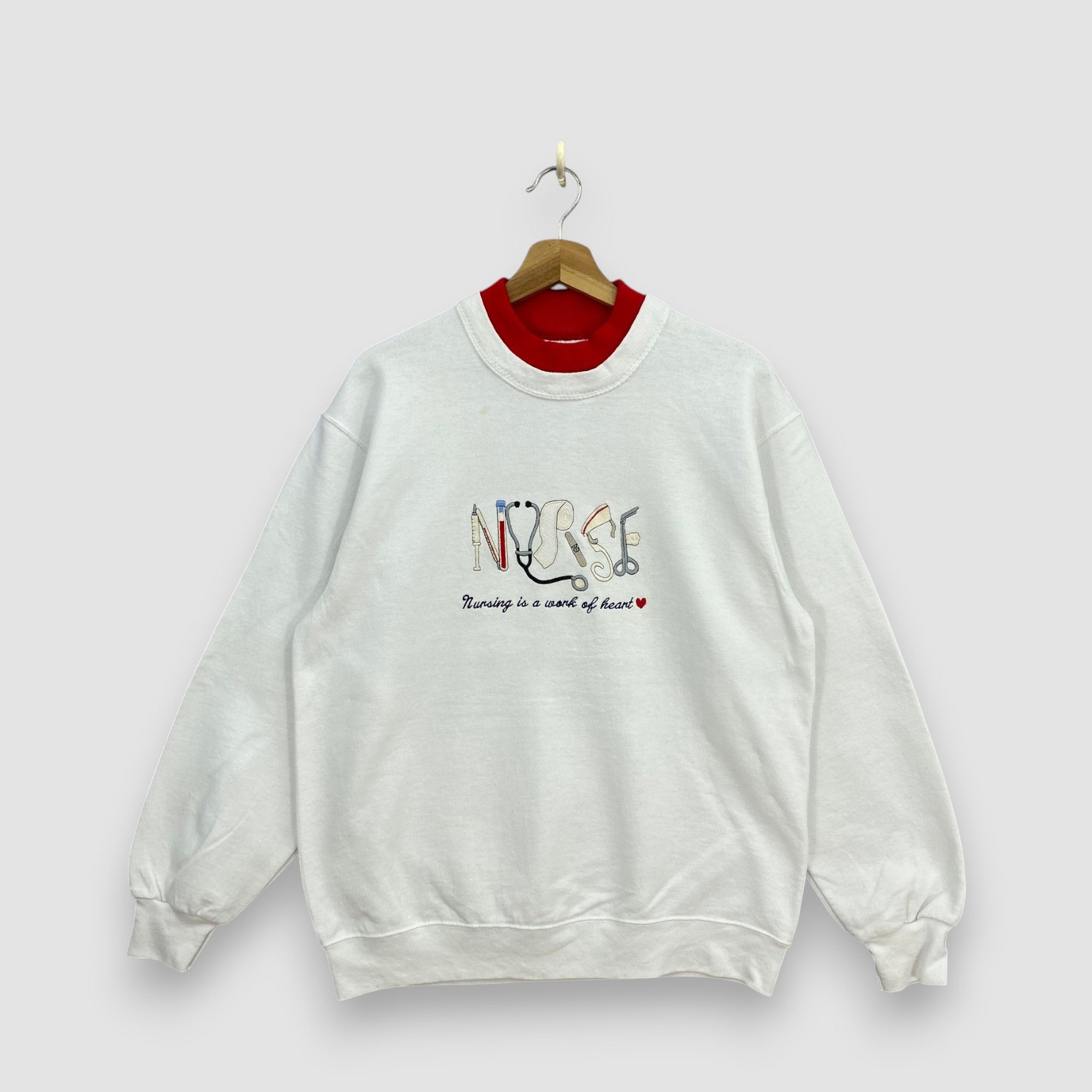 Vintage Vintage Y2K Fruit Of The Loom Sweater Jumper Nurse Novelty Size US M / EU 48-50 / 2 - 1 Thumbnail