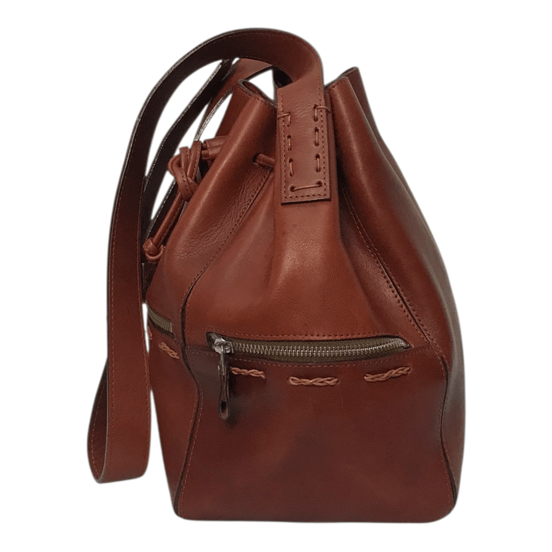 Leather A.Y.A Classic Heritage Leather Bucket Bag Size ONE SIZE - 5 Thumbnail