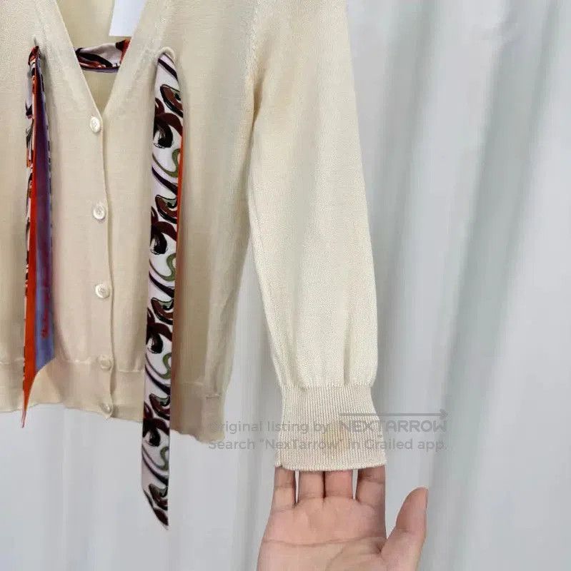 Dior Dior Cream Wool Long Sleeve Cardigan . Size M / US 6-8 / IT 42-44 - 4 Thumbnail