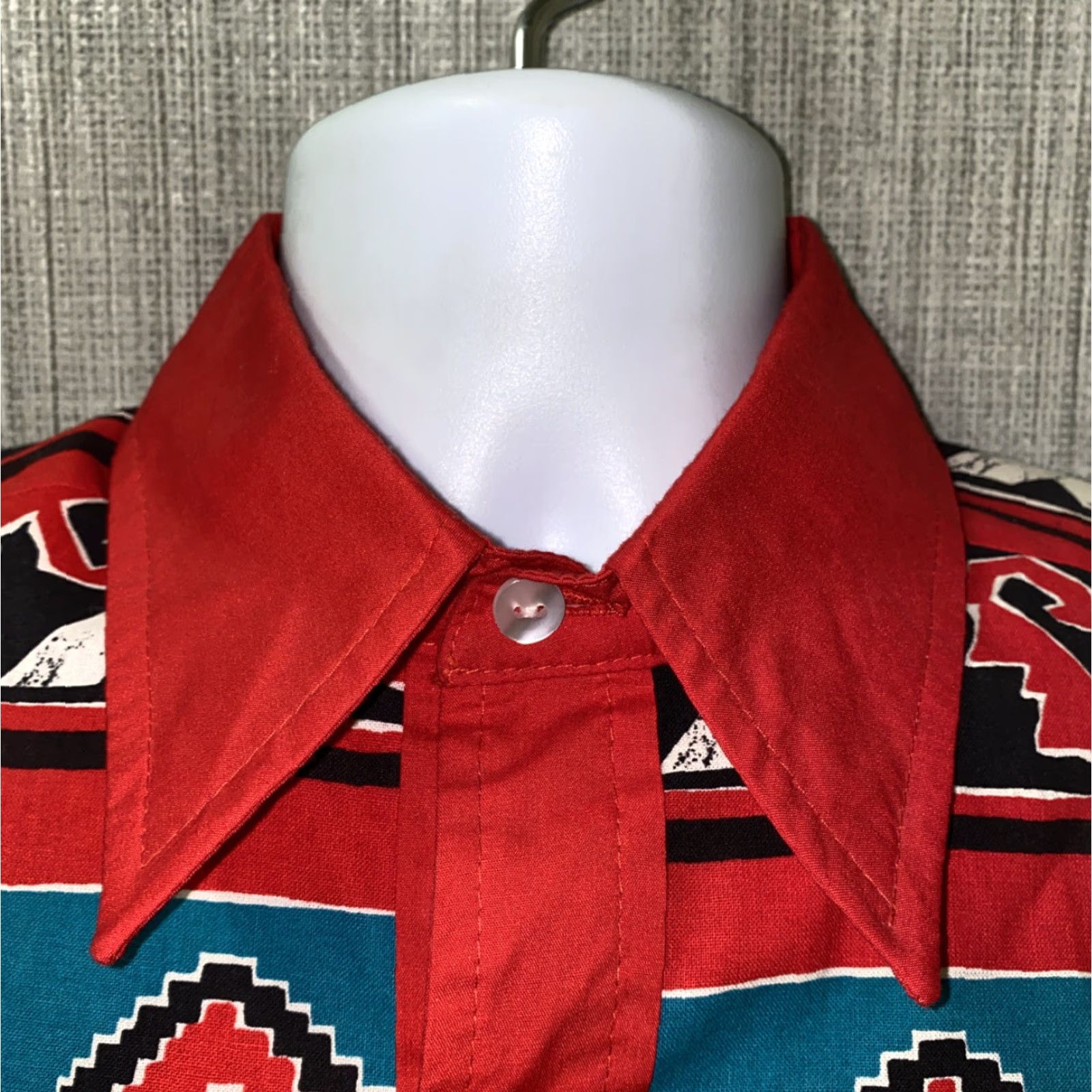 Vintage Tater Sax Mens Red Snap Button Long Sleeve Button Front Shirt 23.5 In Armpit Size US L / EU 52-54 / 3 - 3 Thumbnail