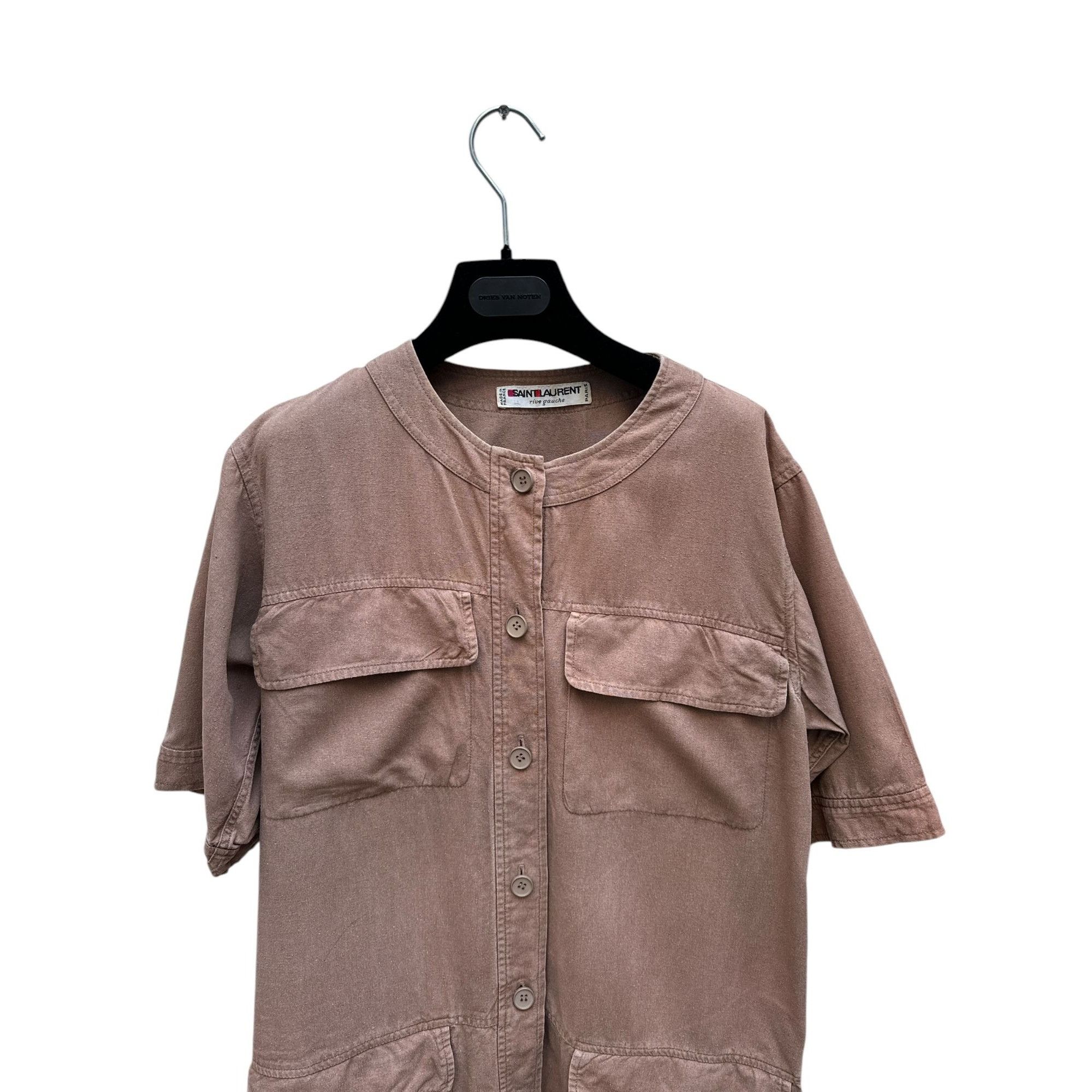 Yves Saint Laurent Vintage Brown Linen Dress Size M / US 6-8 / IT 42-44 - 2 Thumbnail
