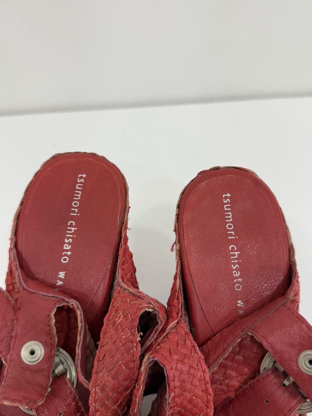 Issey Miyake × Tsumori Chisato Tsumori Chisato By Issey Miyake Intrecciato Leather Heels Size US 6 / IT 36 - 5 Thumbnail