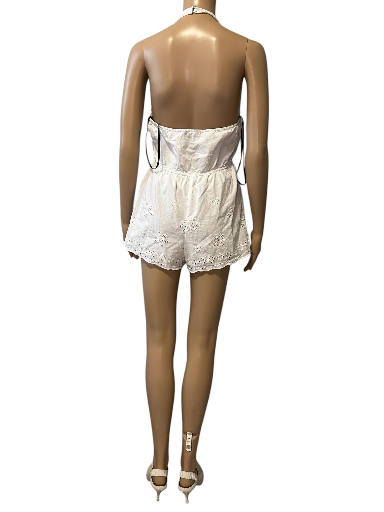 Forever 21 Chic White Lace-Up Halter Romper Size 32" / US 10 / IT 46 - 4 Thumbnail