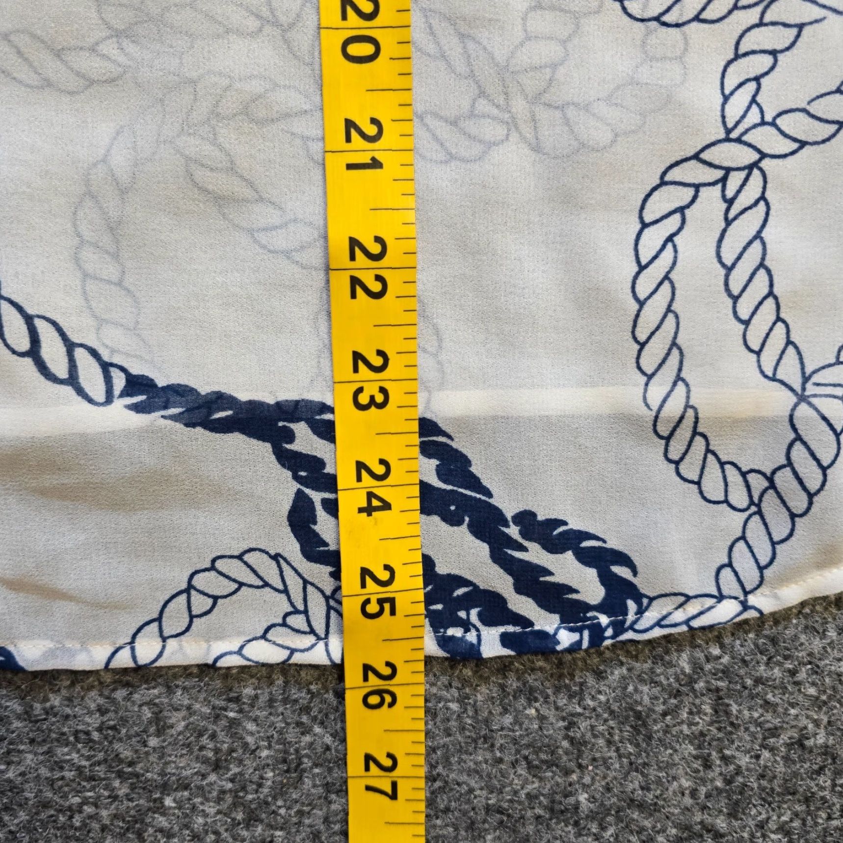 Vintage Cabi Top Womens M White Blue Rope Nautical Beach Sheer Cropped Casual Shirt M Womens Beachy Size M / US 6-8 / IT 42-44 - 6 Thumbnail