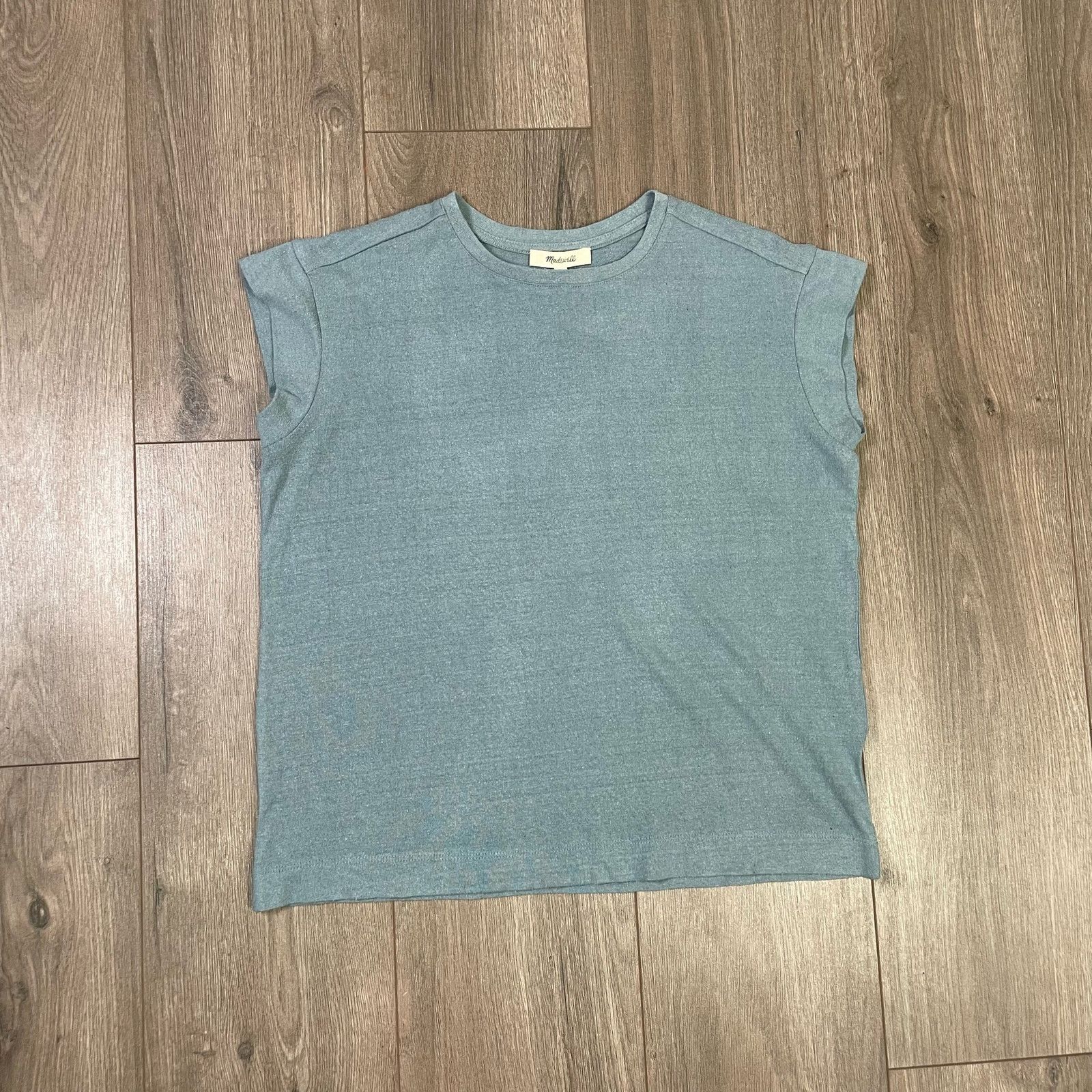 Madewell 100% Silk Faded River Tee Shirt US Women's XXS