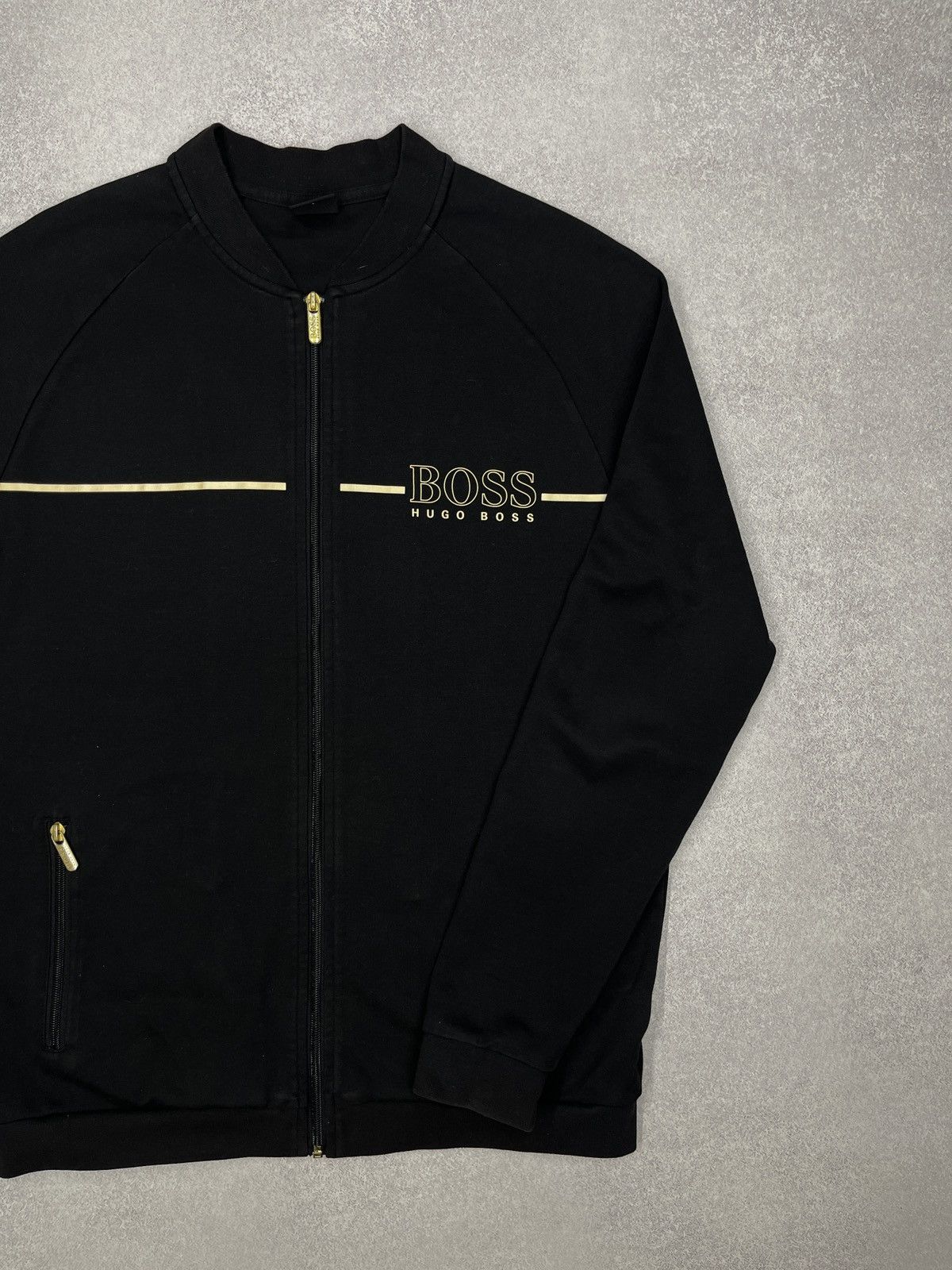 Hugo Boss Mens Hugo Boss Track Jacket Black Gold Size L Size US L / EU 52-54 / 3 - 3 Thumbnail