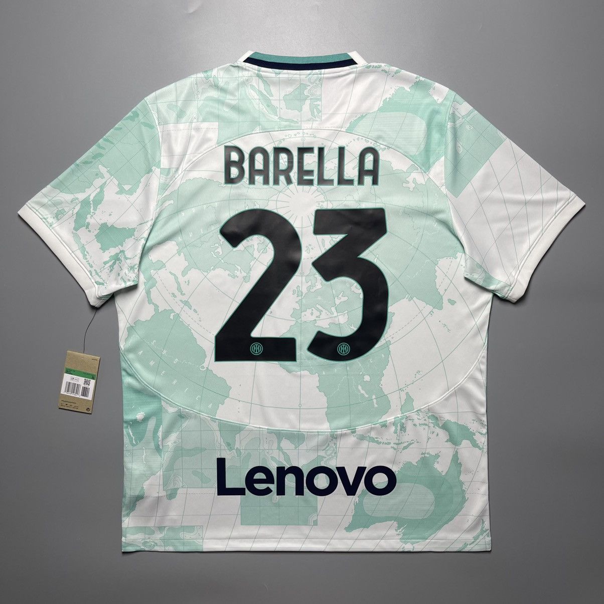 Vintage NWT INTER NIKE 2022/2023 FOOTBALL AWAY JERSEY #23 BARELLA Size US XL / EU 56 / 4 - 1 Thumbnail