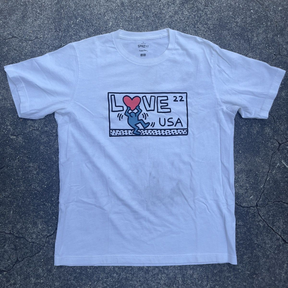 Keith Haring × Uniqlo × Vintage Vintage UNIQLO KEITH HARING LOVE Shirt Size US L / EU 52-54 / 3 - 1 Thumbnail