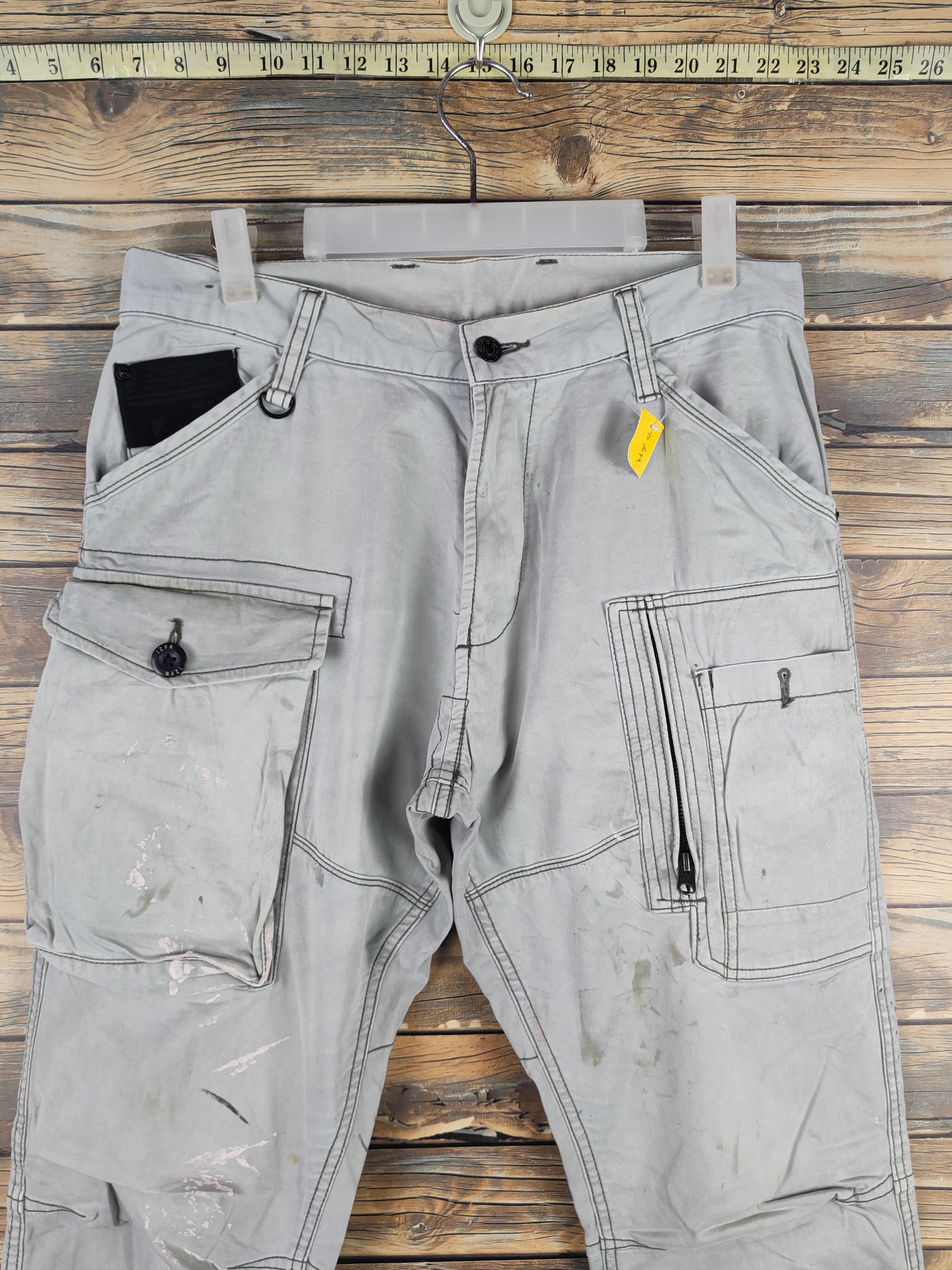 Japanese Brand DL I'z Frontier Soft Green Multipocket Cargo Pants #46-249T Size US 32 / EU 48 - 2 Thumbnail