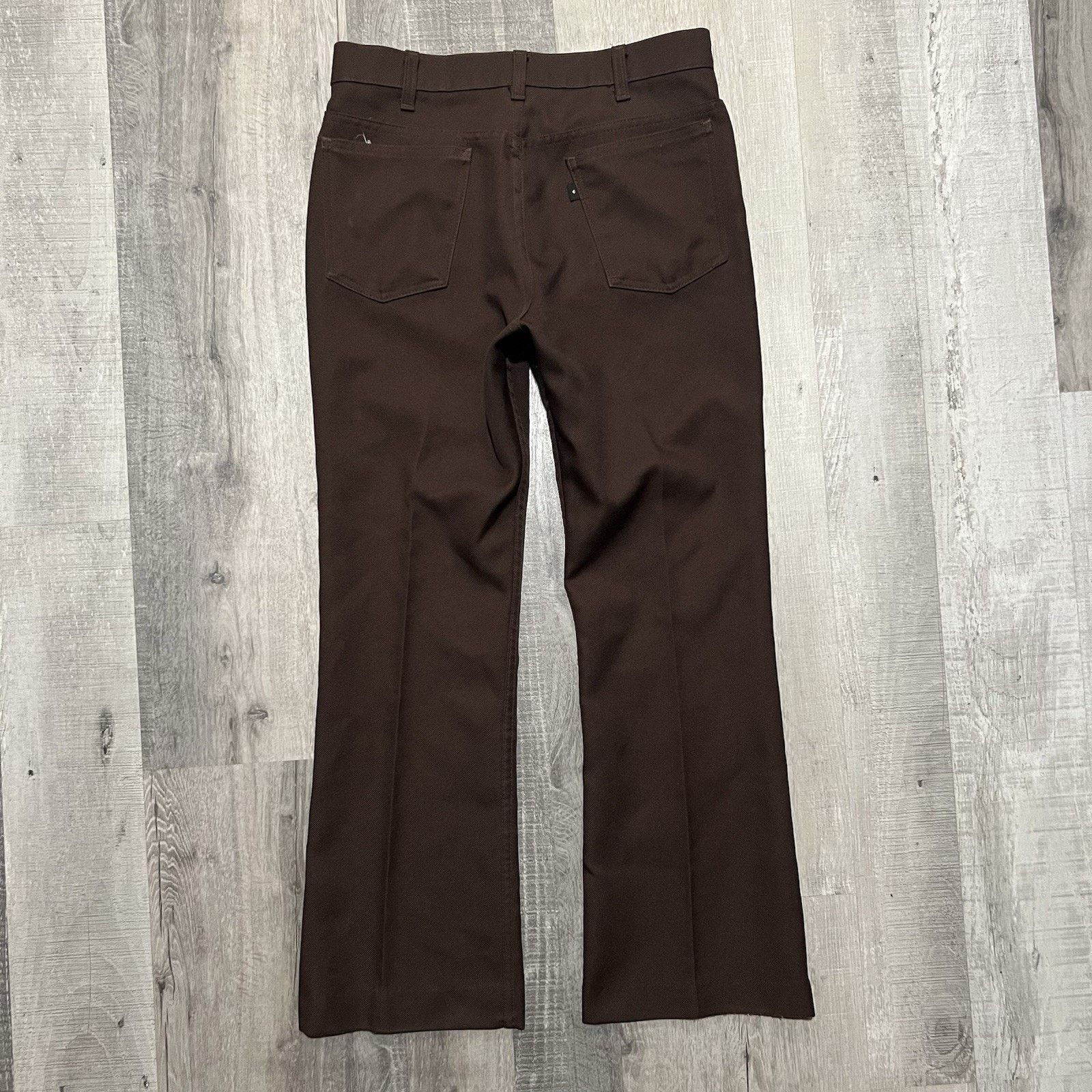 Levi's VTG Levis 517 Brown Sta Prest Boot Cut Pants 60s/70s Dacron Size US 31 - 2 Thumbnail