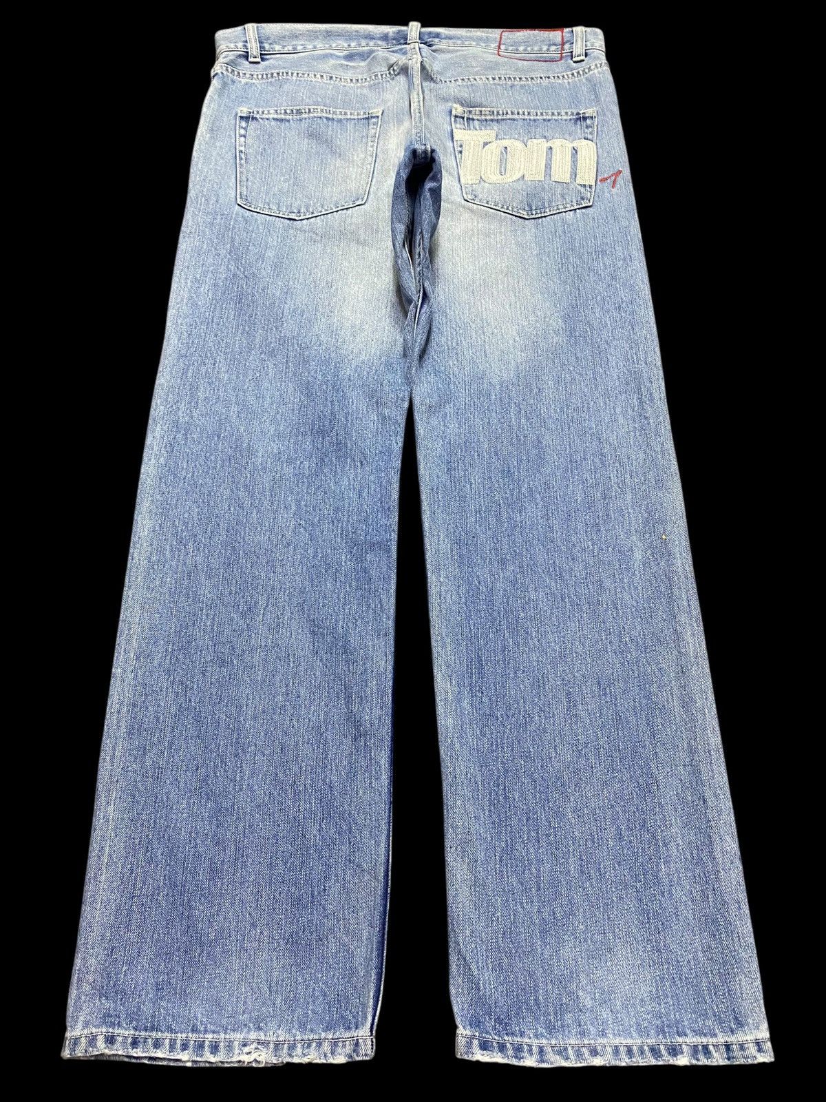 Vintage Tommy Jean Embroidered Faded Distressed Loose Jeans