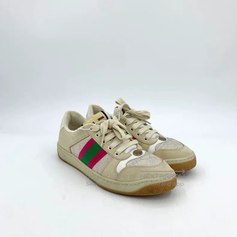 Gucci Gucci Colour-blocked logo embossed striped webbing casual Size US 6.5 / IT 36.5 - 2 Thumbnail