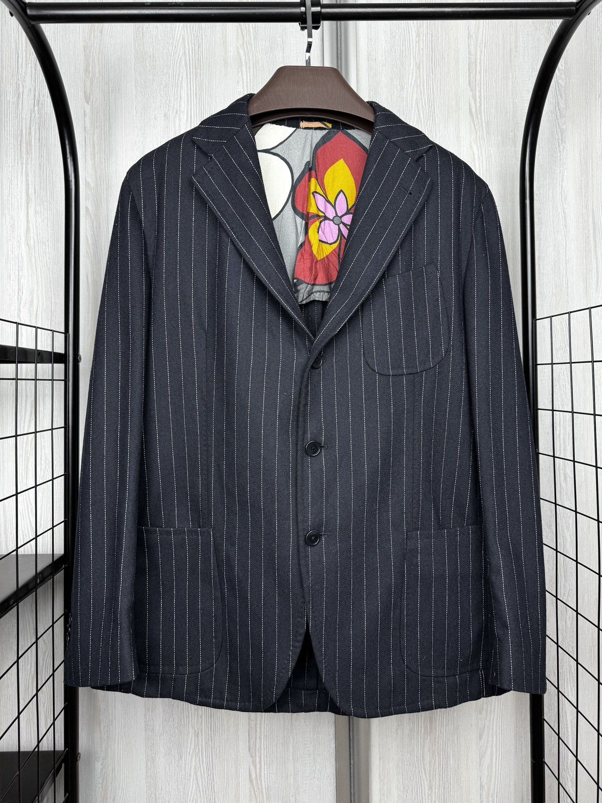 Salvatore Piccolo Salvatore Piccolo Napoli navy blue pinstripe handmade blazer Size 40R - 2 Thumbnail