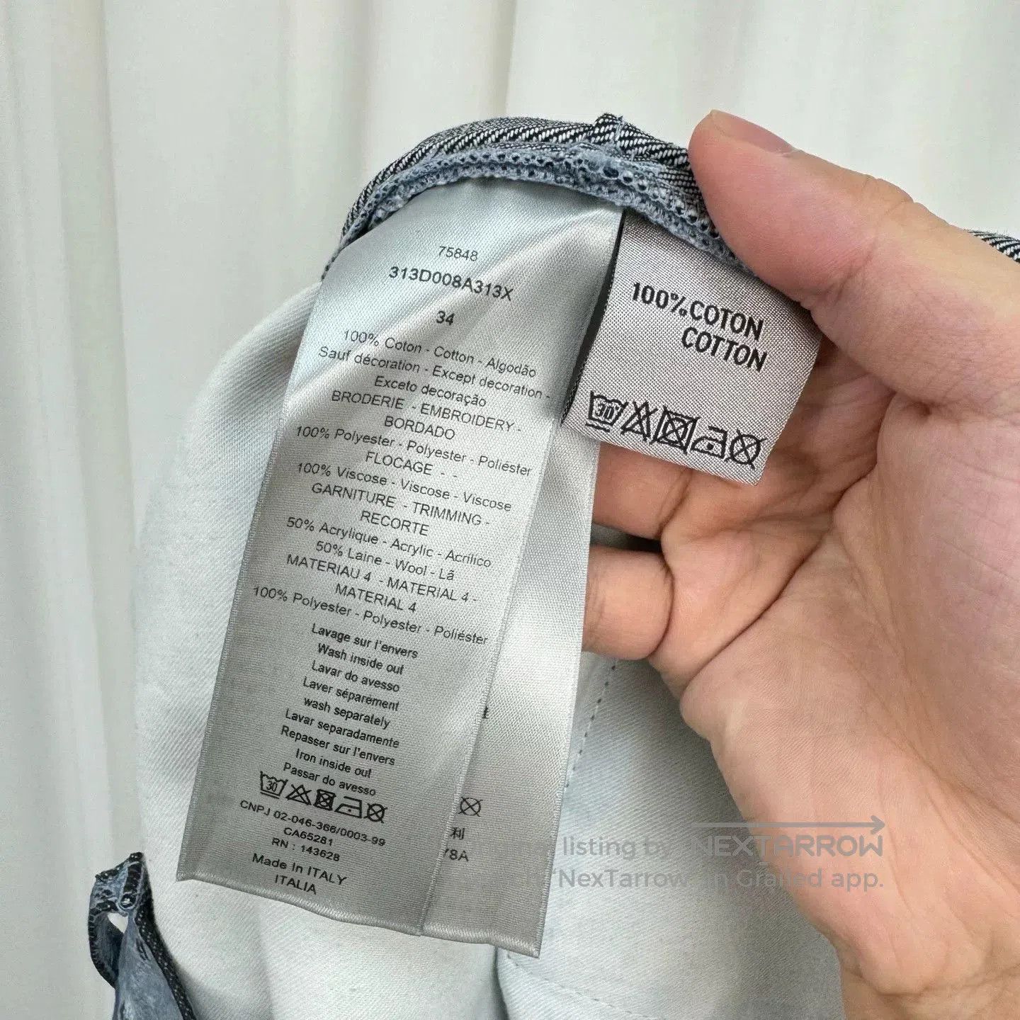 dior erl blue gray denim shorts size w34.