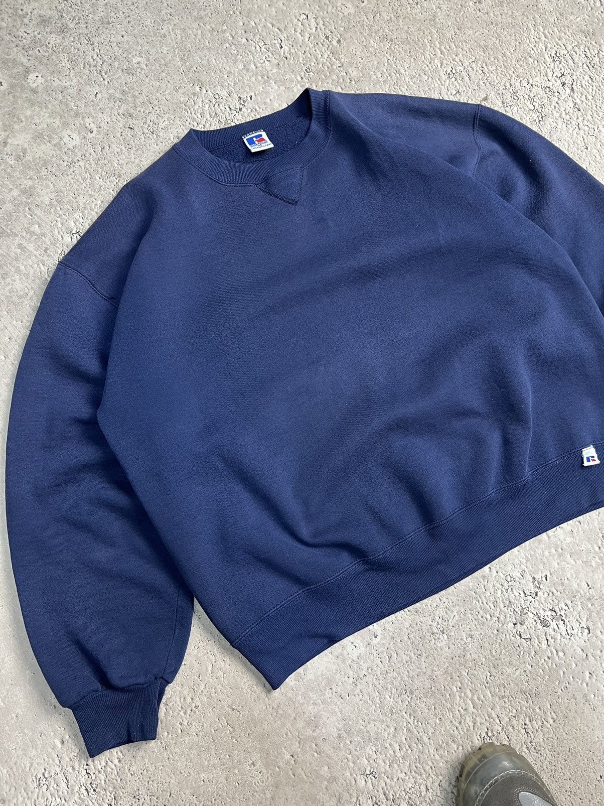 Russell Athletic × Vintage 90s vintage blue Russell Athletic Blank Sweatshirt L AE82 Size US XL / EU 56 / 4 - 3 Thumbnail