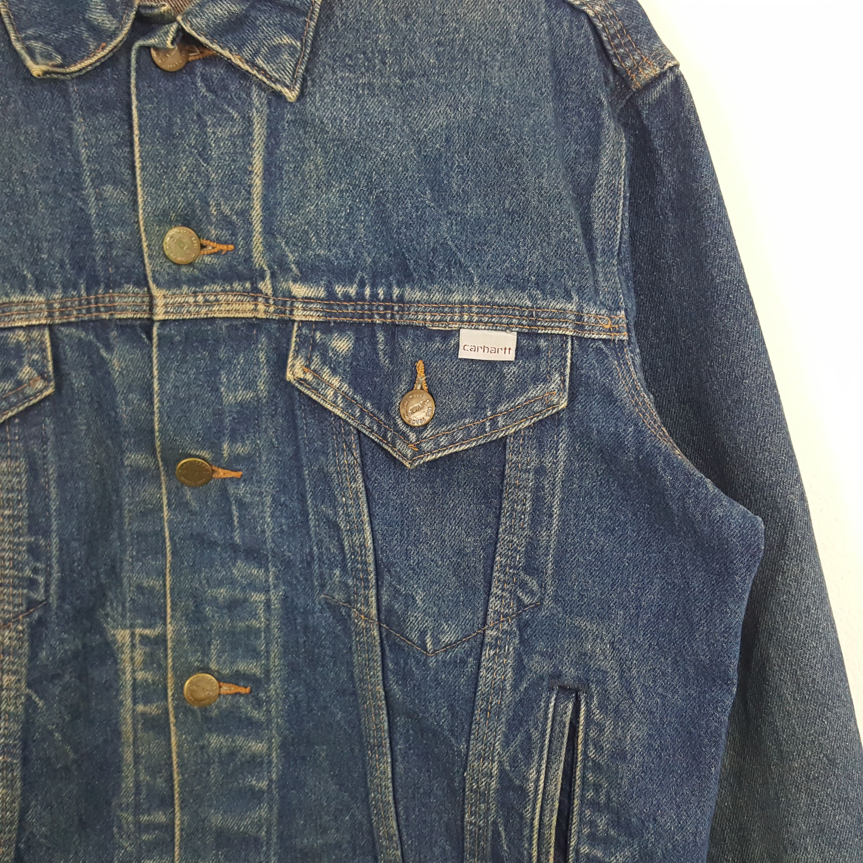 Carhartt × Vintage Vintage Carhartt American Workwear Denim Jacket Size US M / EU 48-50 / 2 - 2 Thumbnail