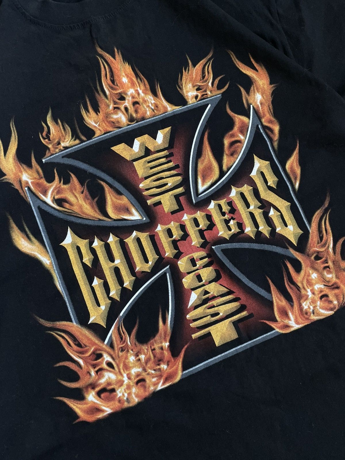 Vintage × West Coast Choppers Vintage West Coast Choppers Big Logo Flame T-shirt Size US XL / EU 56 / 4 - 5 Thumbnail