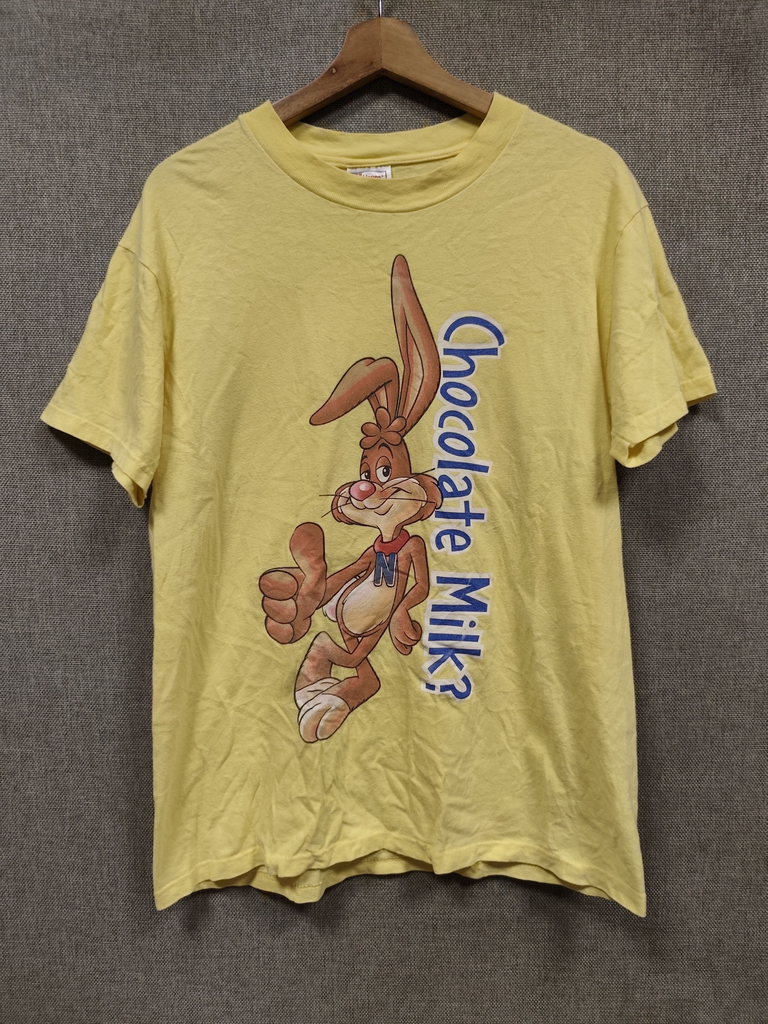 Hanes × Vintage Vintage 90s Nesquik Chocolate Milk Tee Size US M / EU 48-50 / 2 - 1 Thumbnail