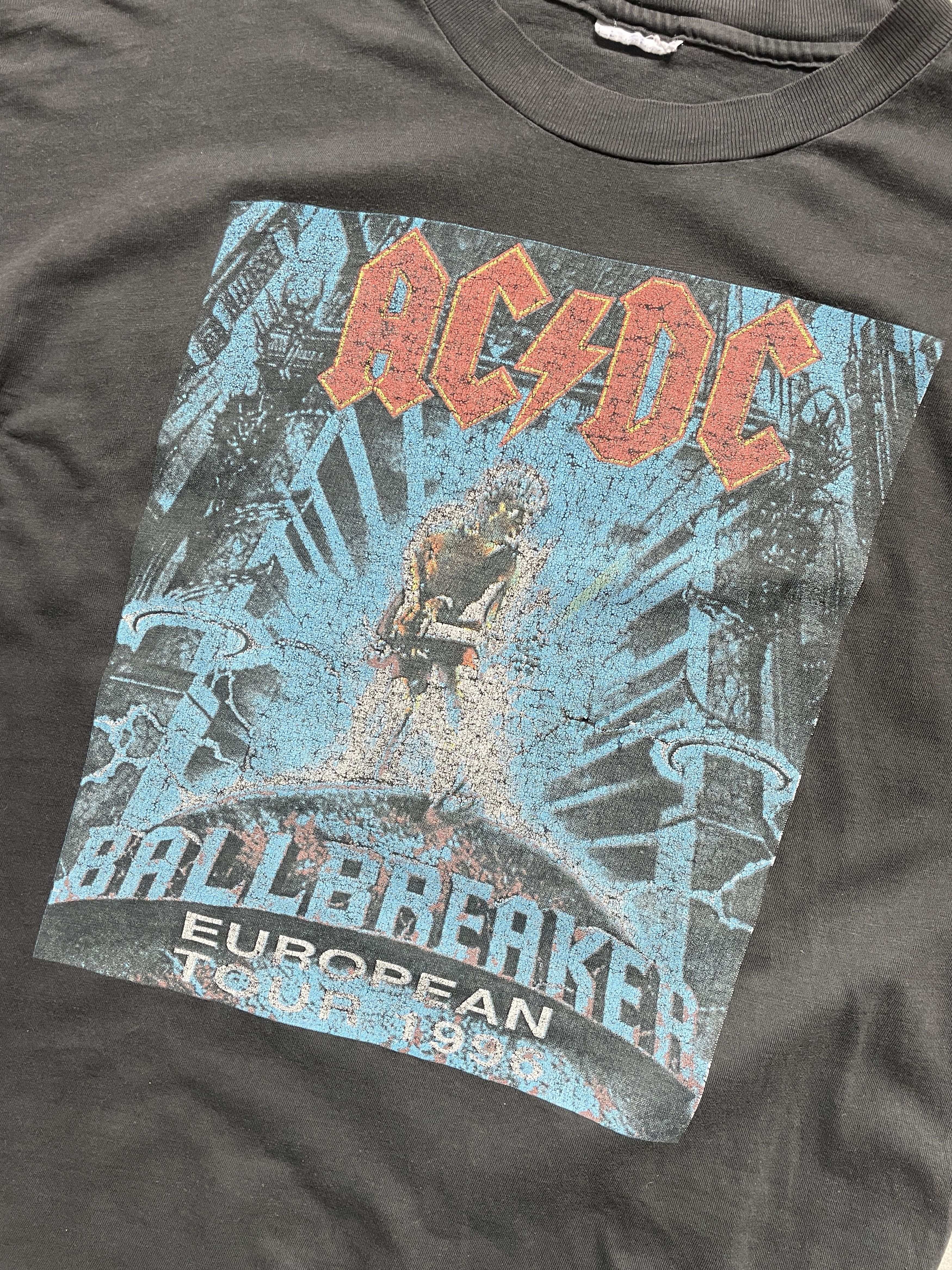 Vintage VINTAGE 1996 90S AC/DC BALLBREAKER BLACK WASHED METAL ROCK Size US XL / EU 56 / 4 - 2 Thumbnail