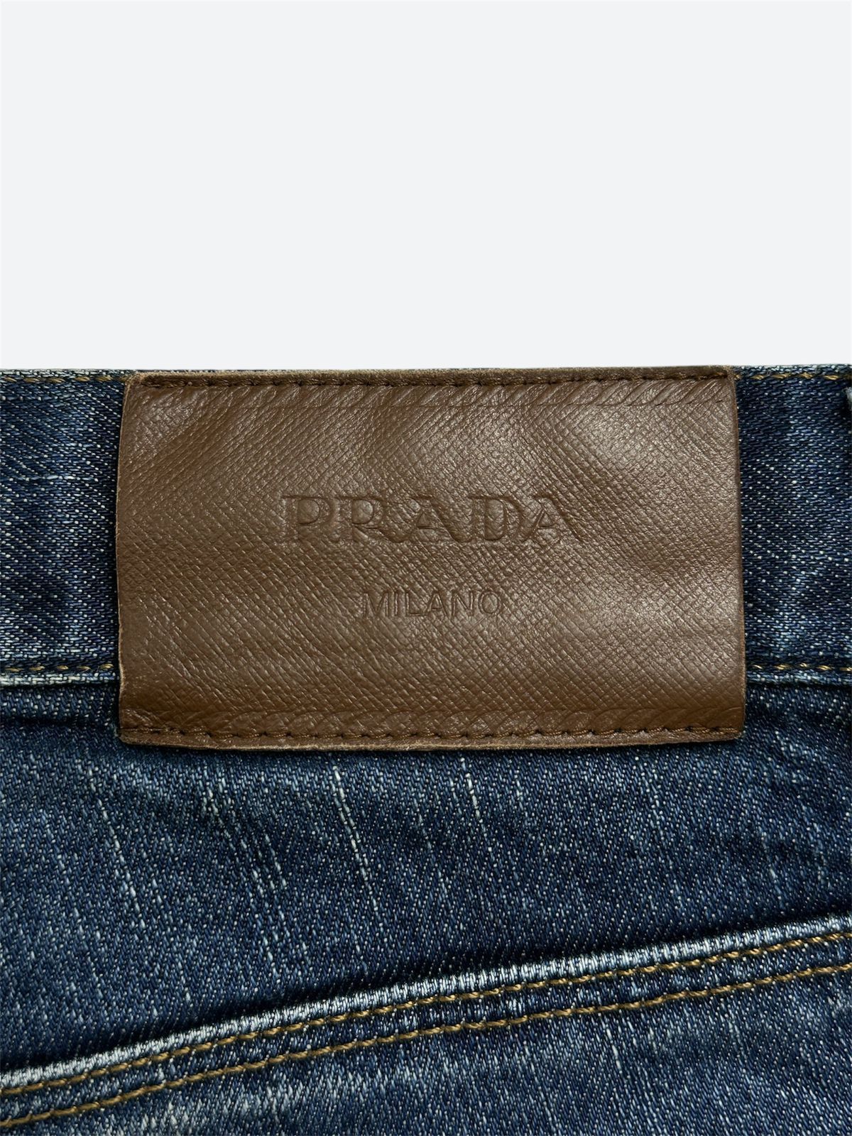 Prada CC000013 Prada Classic Fit Straight Jeans Washed Blue 33 Size US 33 - 4 Thumbnail