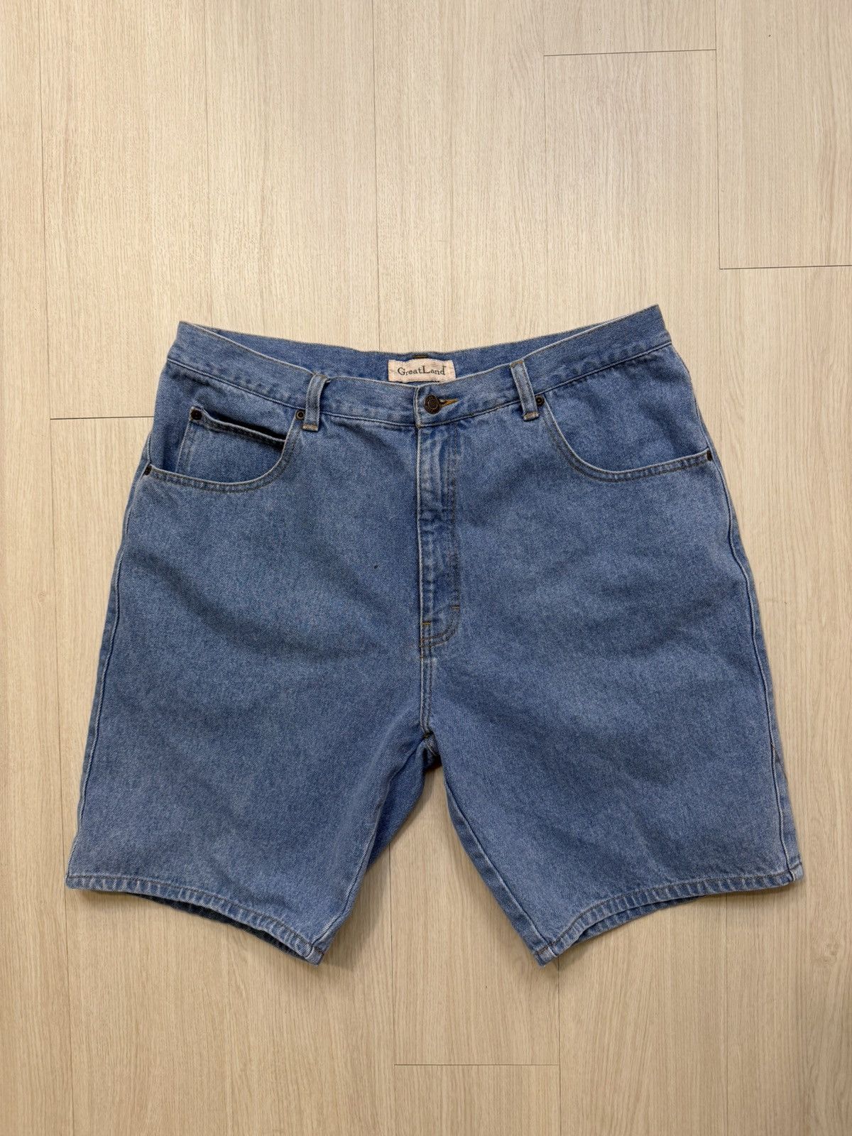 Other Vintage Great Land Light Wash Jean Shorts Size US 38 / EU 54 - 2 Thumbnail
