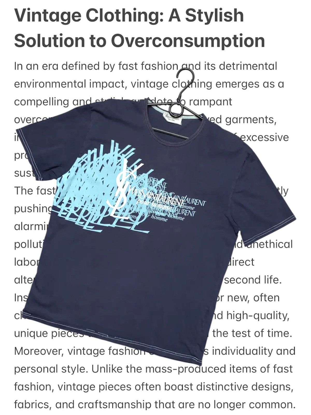 Yves Saint Laurent Vintage Tee Yves Saint Laurent big central logo YSL Size US L / EU 52-54 / 3 - 1 Thumbnail