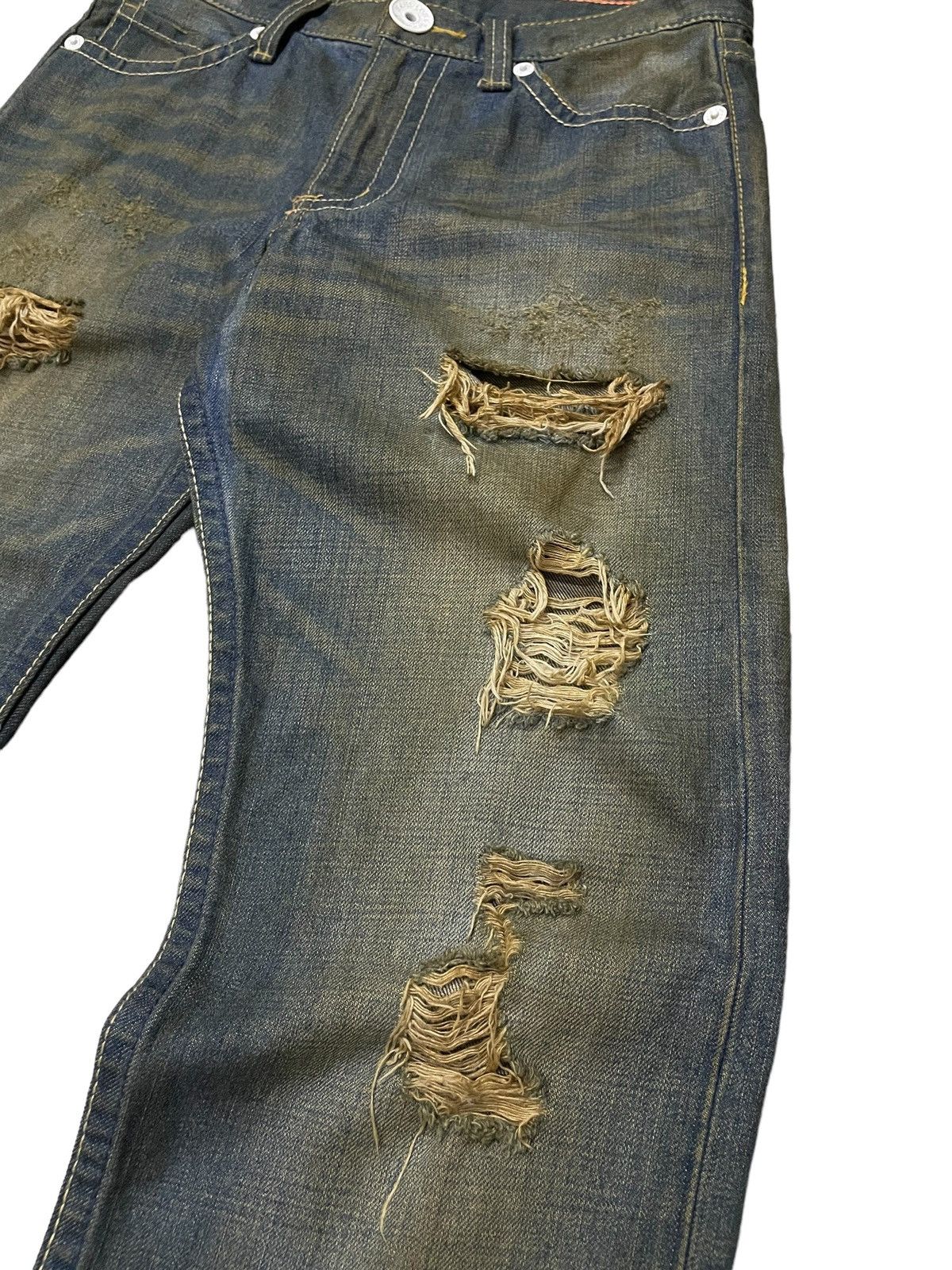 Hysteric Glamour × In The Attic Co&Lu Japan Mud Wash Distressed Jeans Size US 30 / EU 46 - 8 Thumbnail