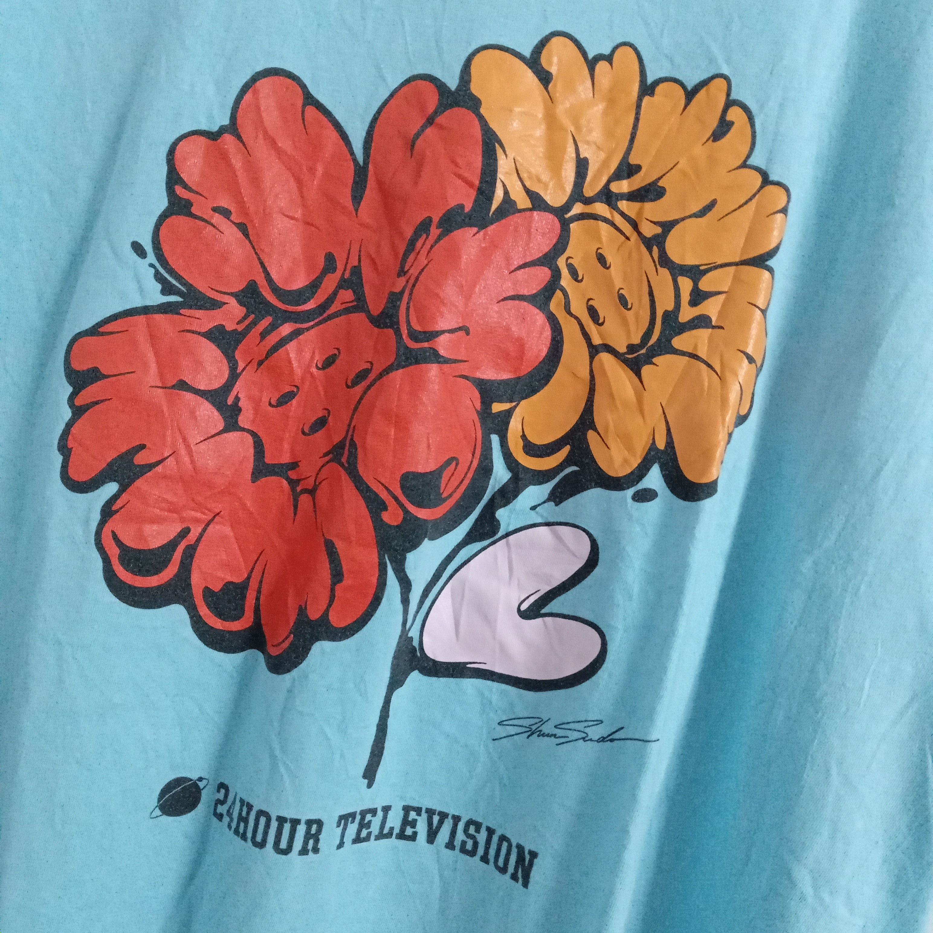 Japanese Brand 24 hour television flower tees Size XL / US 12-14 / IT 48-50 - 5 Thumbnail