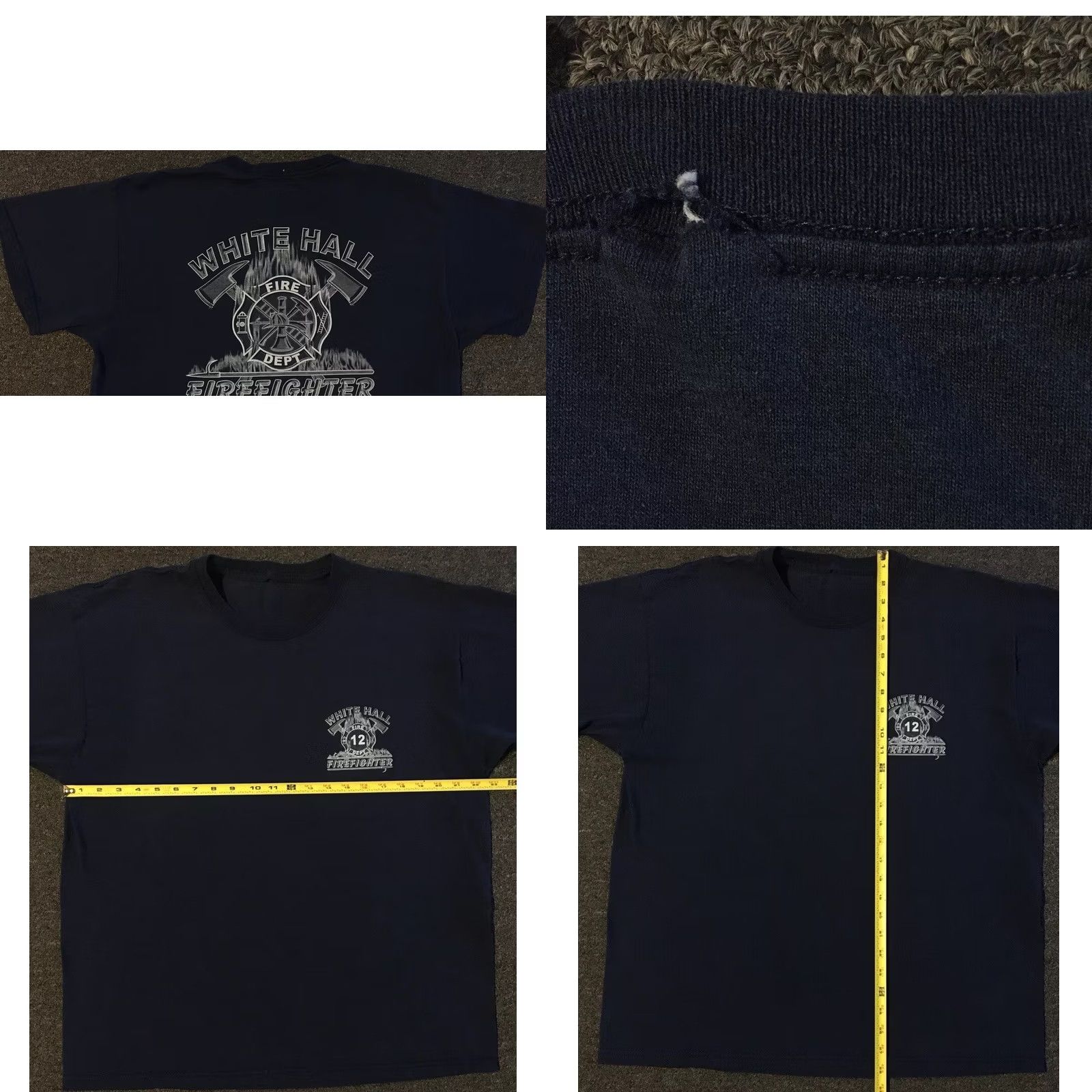 Vintage VINTAGE Hall Fire Dept Shirt Men L Blue 90s Flames Skate Police Firefighter Grunge Kentucky Size US L / EU 52-54 / 3 - 8 Thumbnail