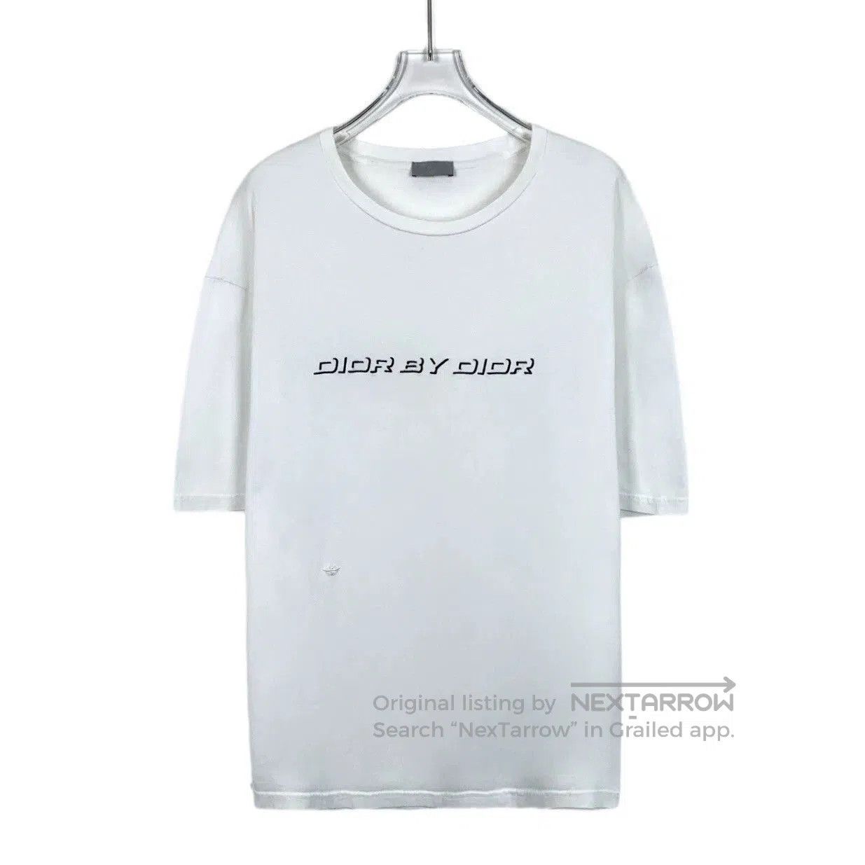 Dior white logo print embroidered t-shirt. Size US XL / EU 56 / 4 - 1 Thumbnail