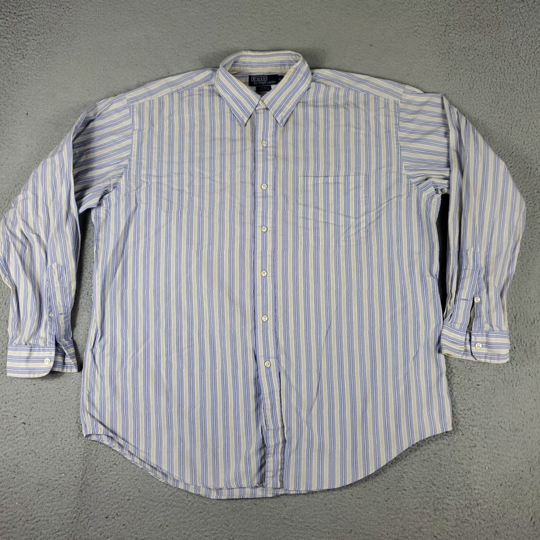 Ralph Lauren Ralph Lauren Button-Up Shirt Mens XL Blue Striped Long Sleeve Casual Size US XL / EU 56 / 4 - 2 Thumbnail