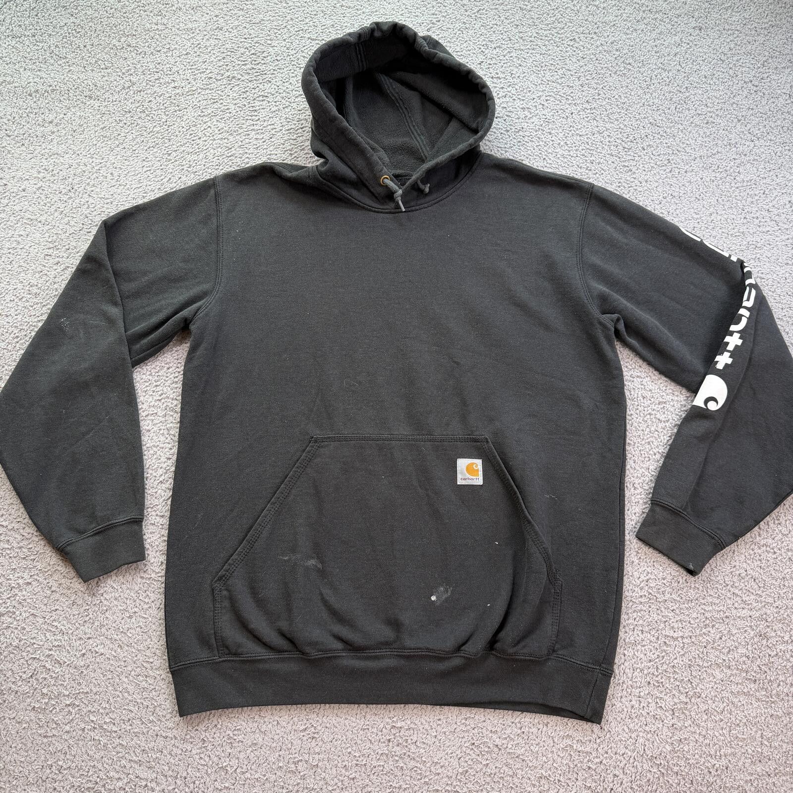 Carhartt Carhartt K288 Black Sleeve Logo Hoodie Loose Fit Workwear M Size US M / EU 48-50 / 2 - 1 Thumbnail