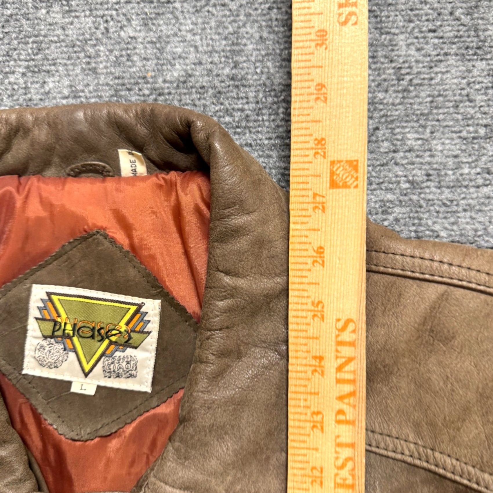 Vintage VTG Leather Jacket Men's L Brown Genuine Leather Heavy Overcoat Jacket Brown Mens L Leather VTG Size US L / EU 52-54 / 3 - 6 Thumbnail