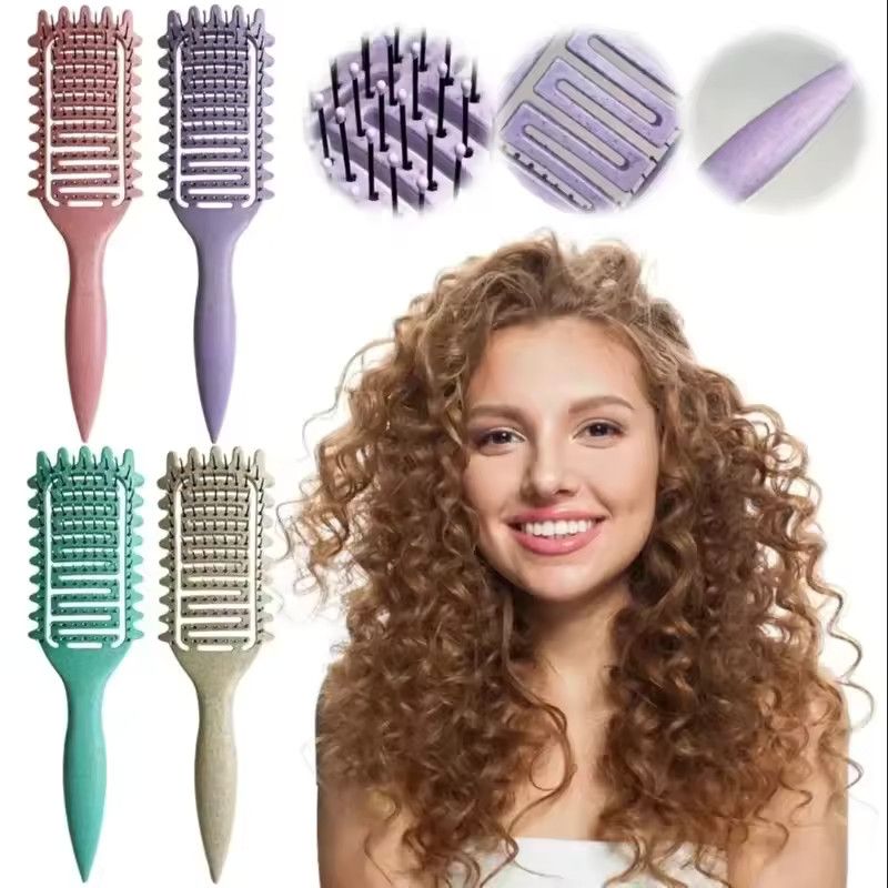 Other Curl Define Styling Brush Hollow Out Detangling Hair Brush Size ONE SIZE - 2 Thumbnail