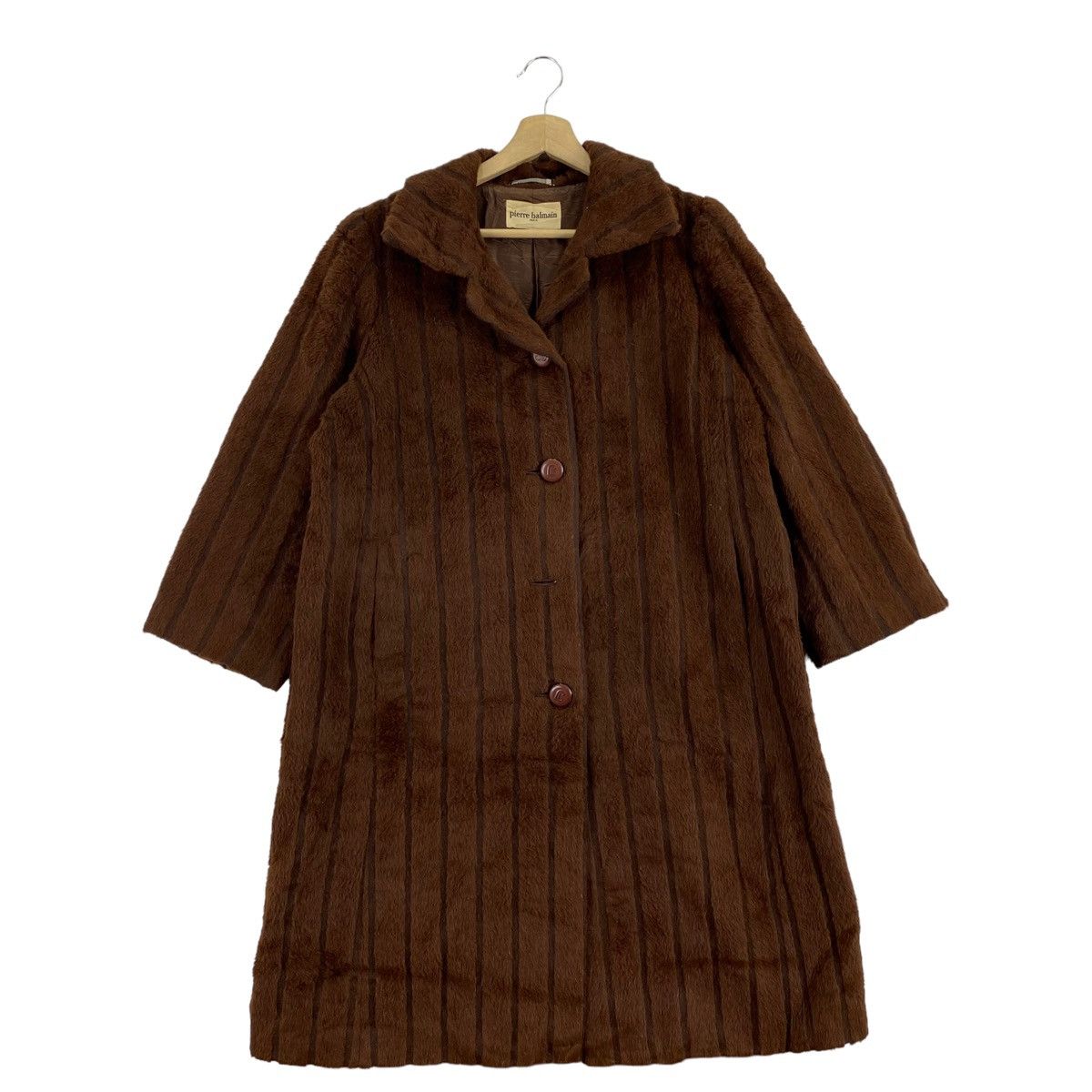 Pierre Balmain × Vintage Vintage PIERRE BALMAIN PARIS Brown Deep Pile Sherpa Overcoat Size US L / EU 52-54 / 3 - 1 Thumbnail