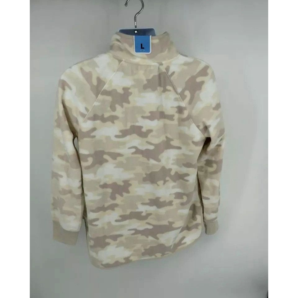 Other Green Tea Women's Camo Fleece Pullover Large Khaki NWT Size L / US 10 / IT 46 - 3 Thumbnail