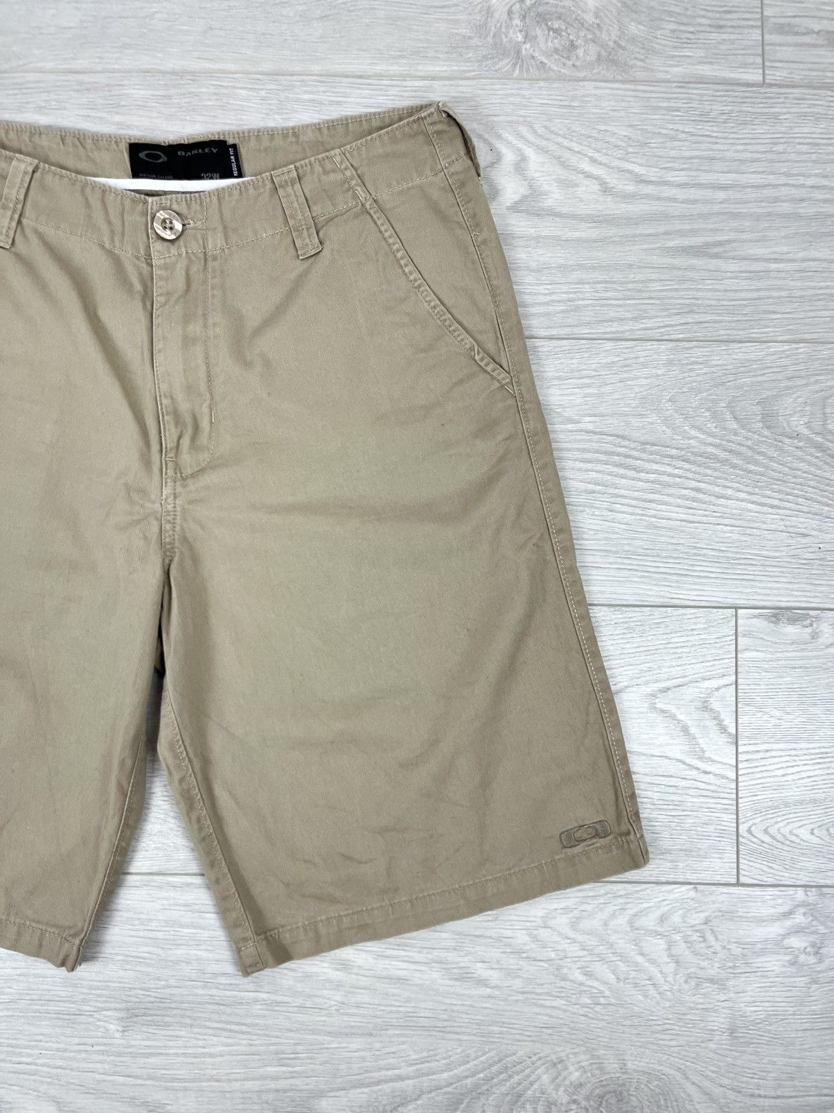 Oakley Oakley Logo Beige Cotton Shorts Size US 32 / EU 48 - 2 Thumbnail