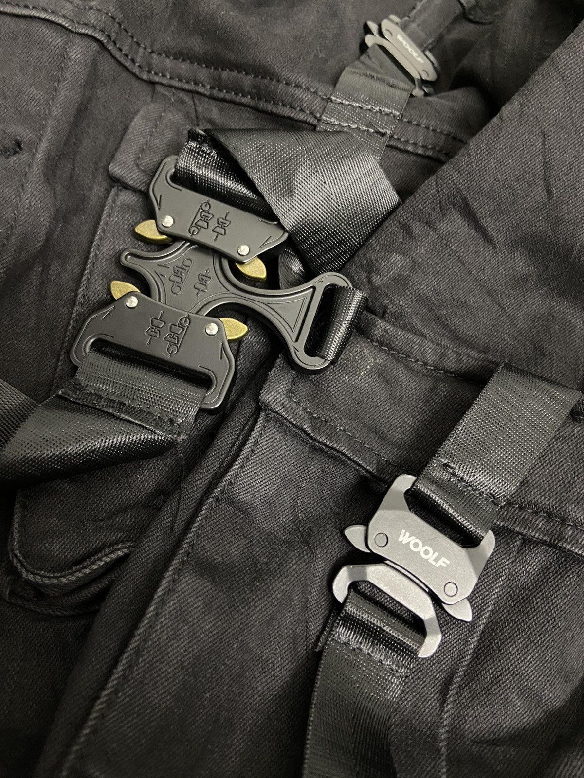 Japanese Brand Woolf Black denim bondage Jacket Size US XL / EU 56 / 4 - 3 Thumbnail