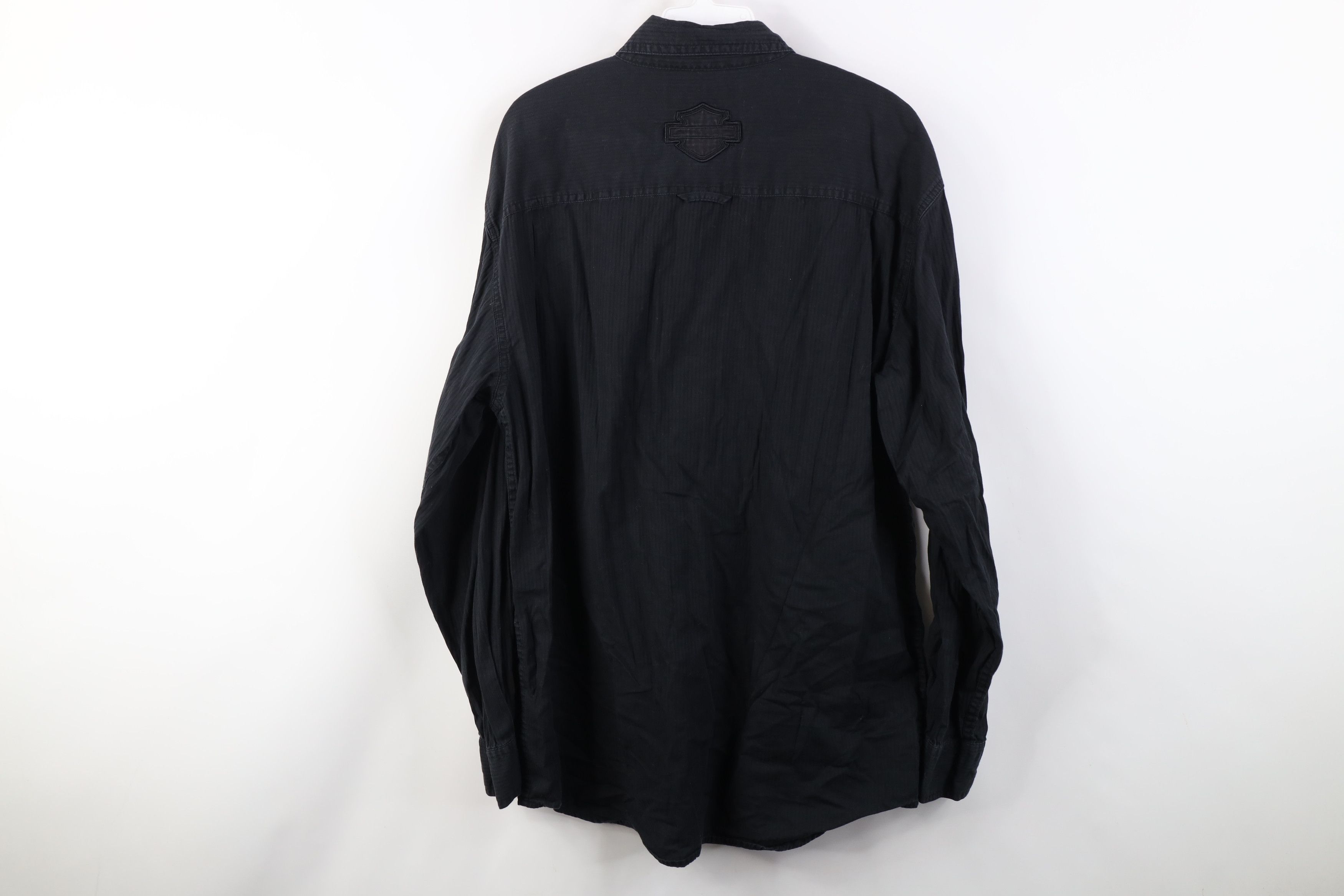 Harley Davidson Vintage Harley Davidson Spell Out Striped Button Shirt Black Size US M / EU 48-50 / 2 - 11 Thumbnail